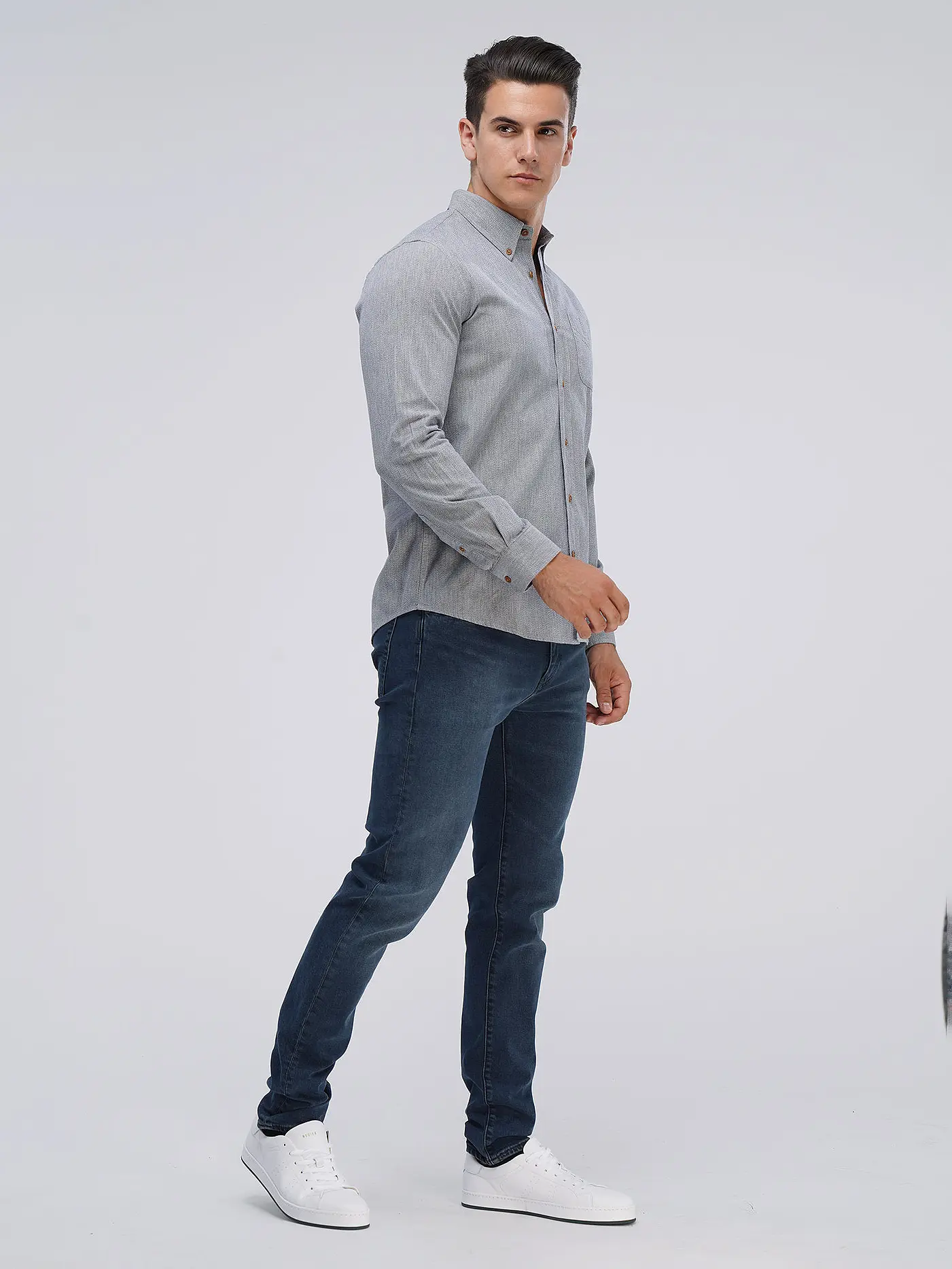 NUDIE JEANS | Hemd Slim Fit JOHN | grau