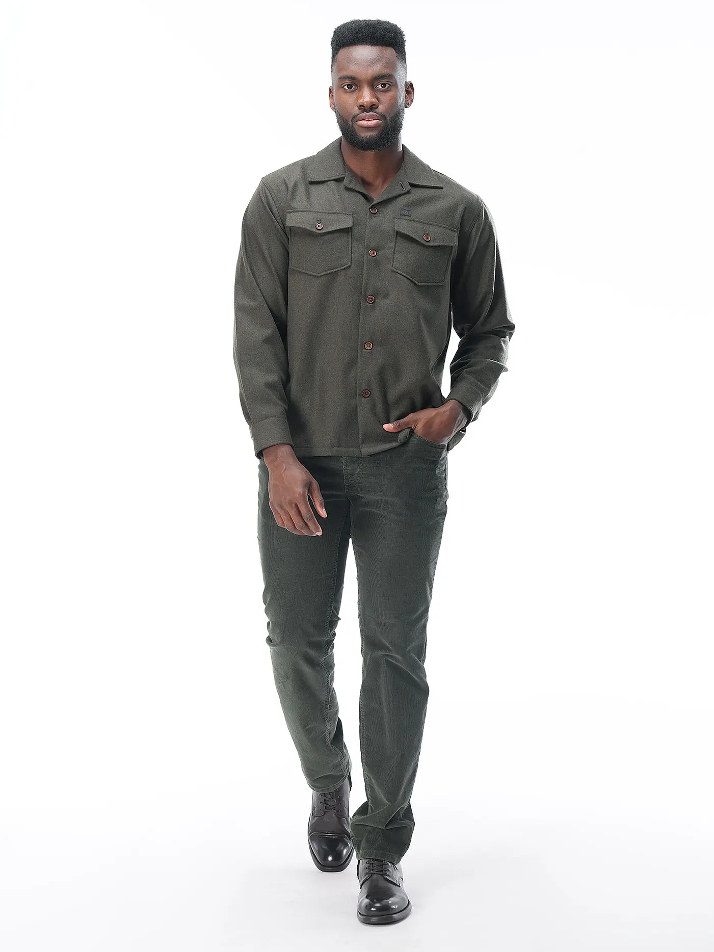 NUDIE JEANS | Overshirt  | dunkelgrün