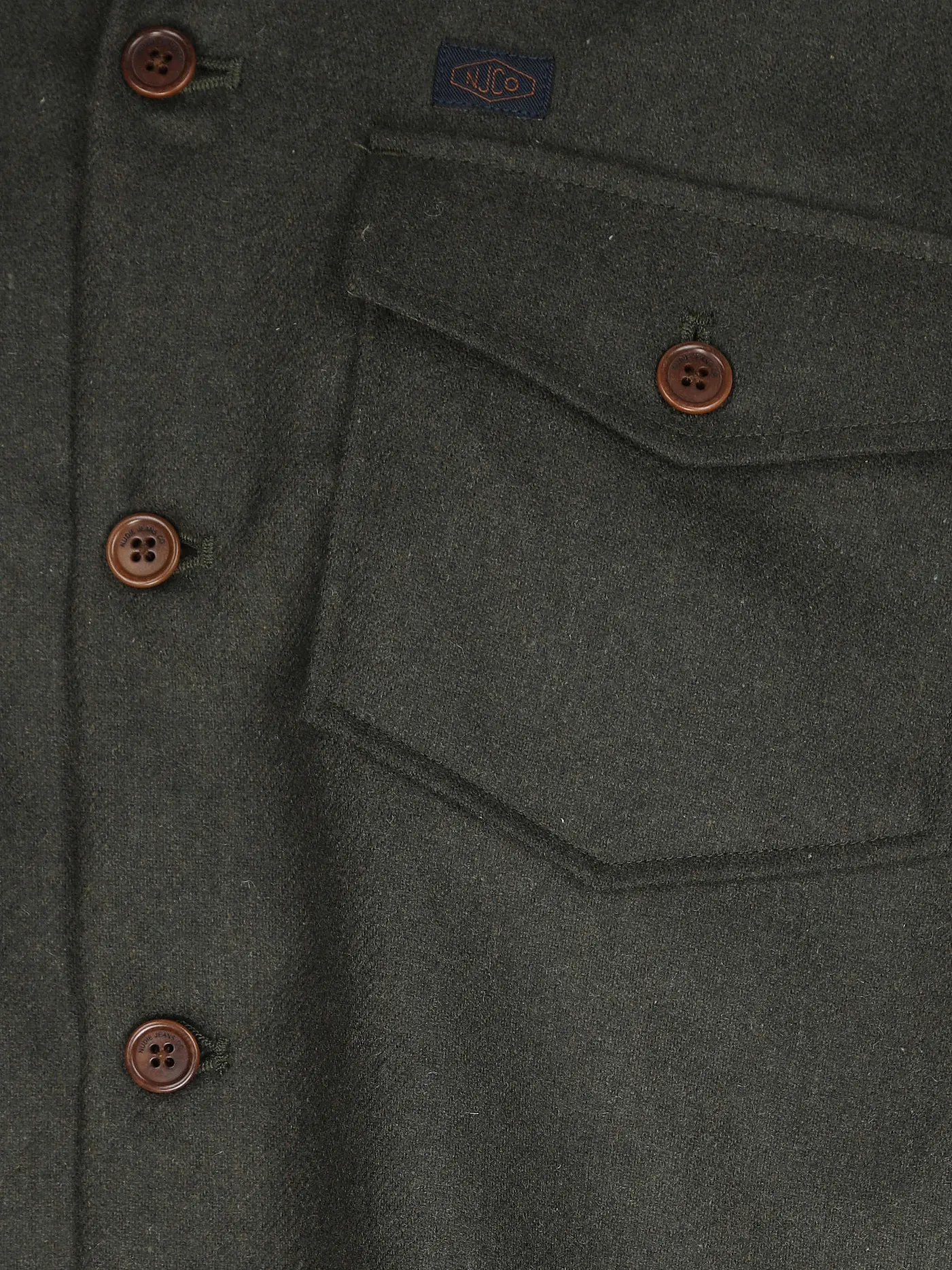 NUDIE JEANS | Overshirt  | dunkelgrün