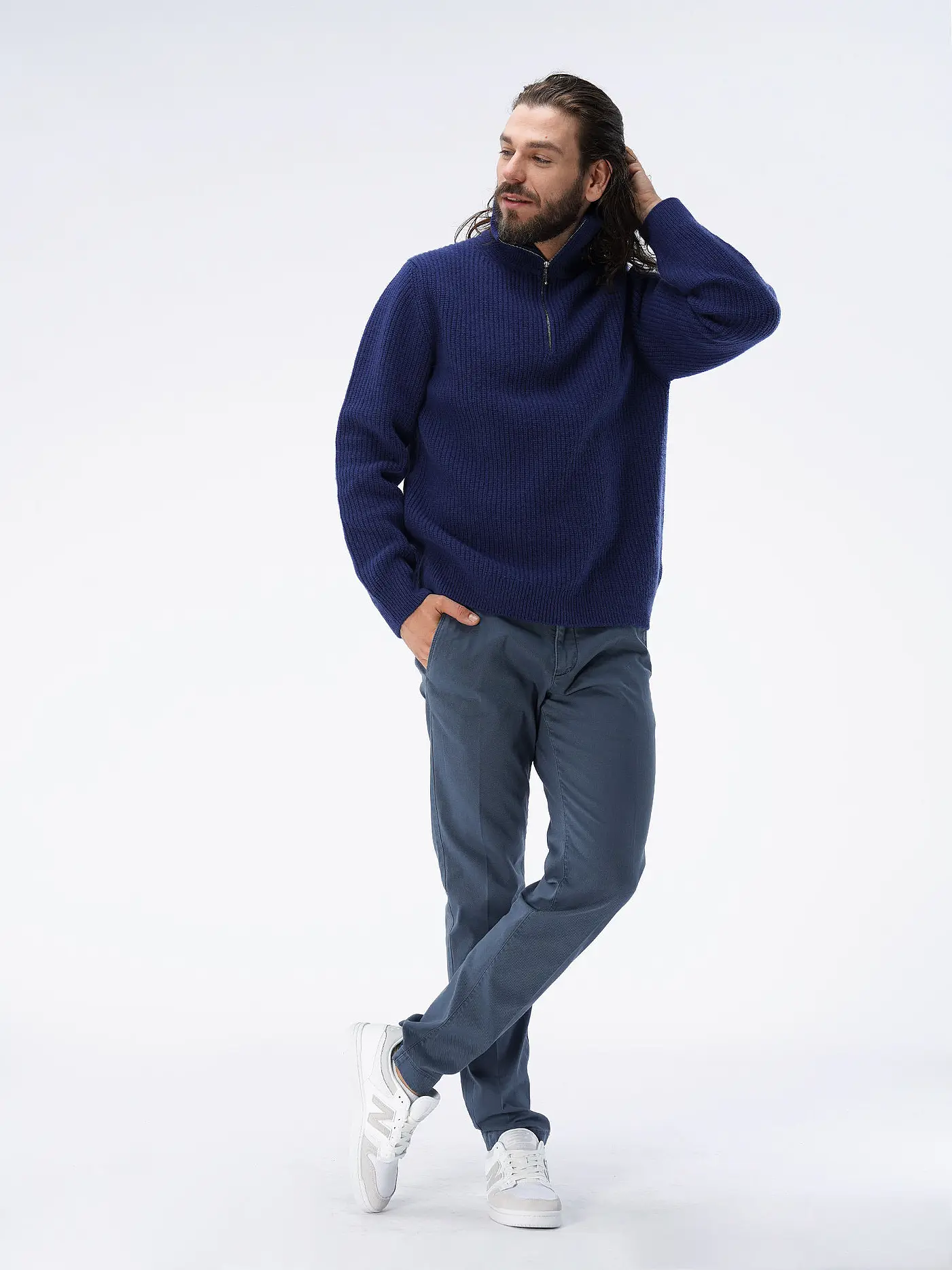 NUDIE JEANS | Troyer Pullover | blau