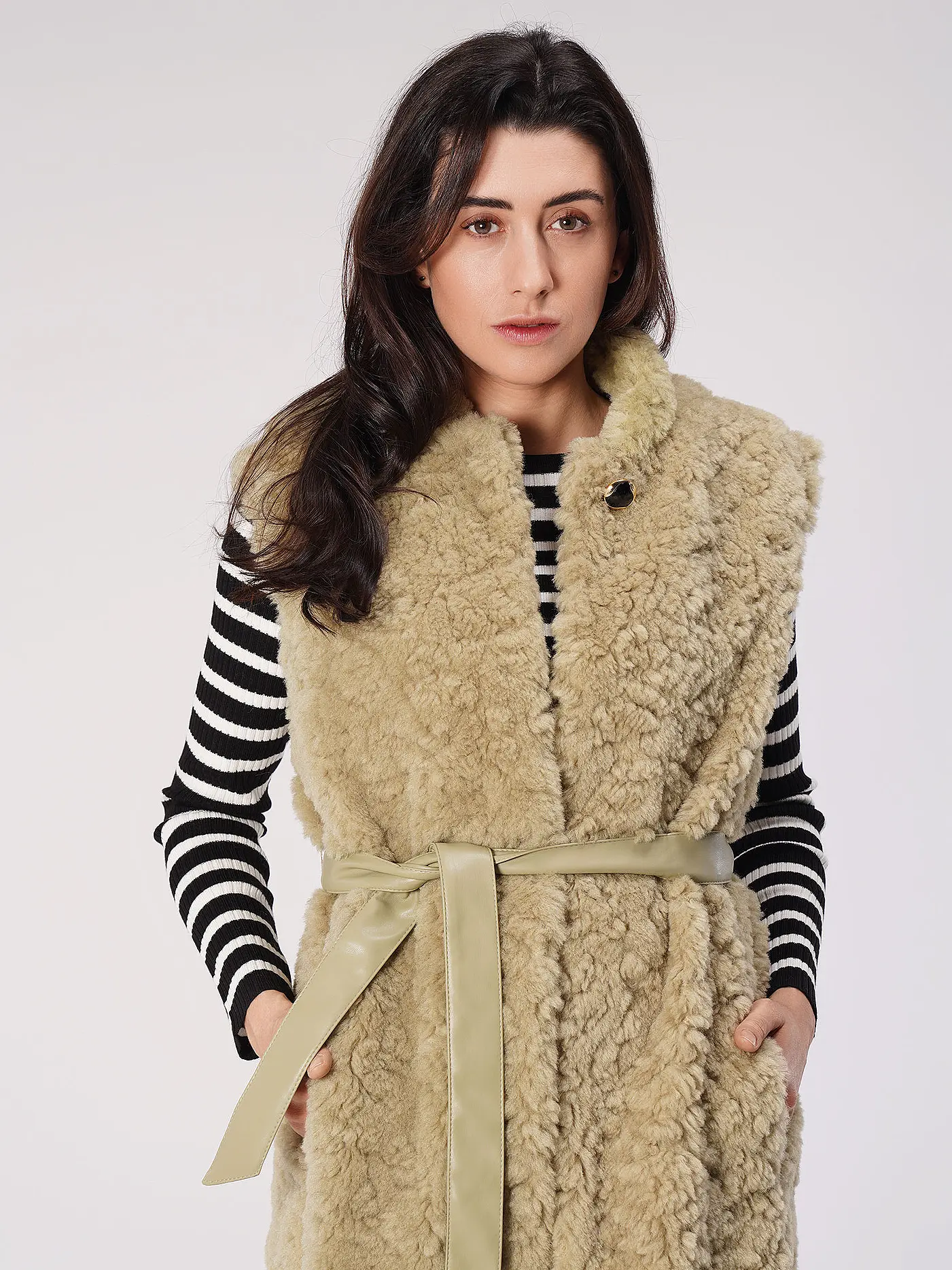 OAKWOOD | Gilet in Felloptik DESTINEE | beige