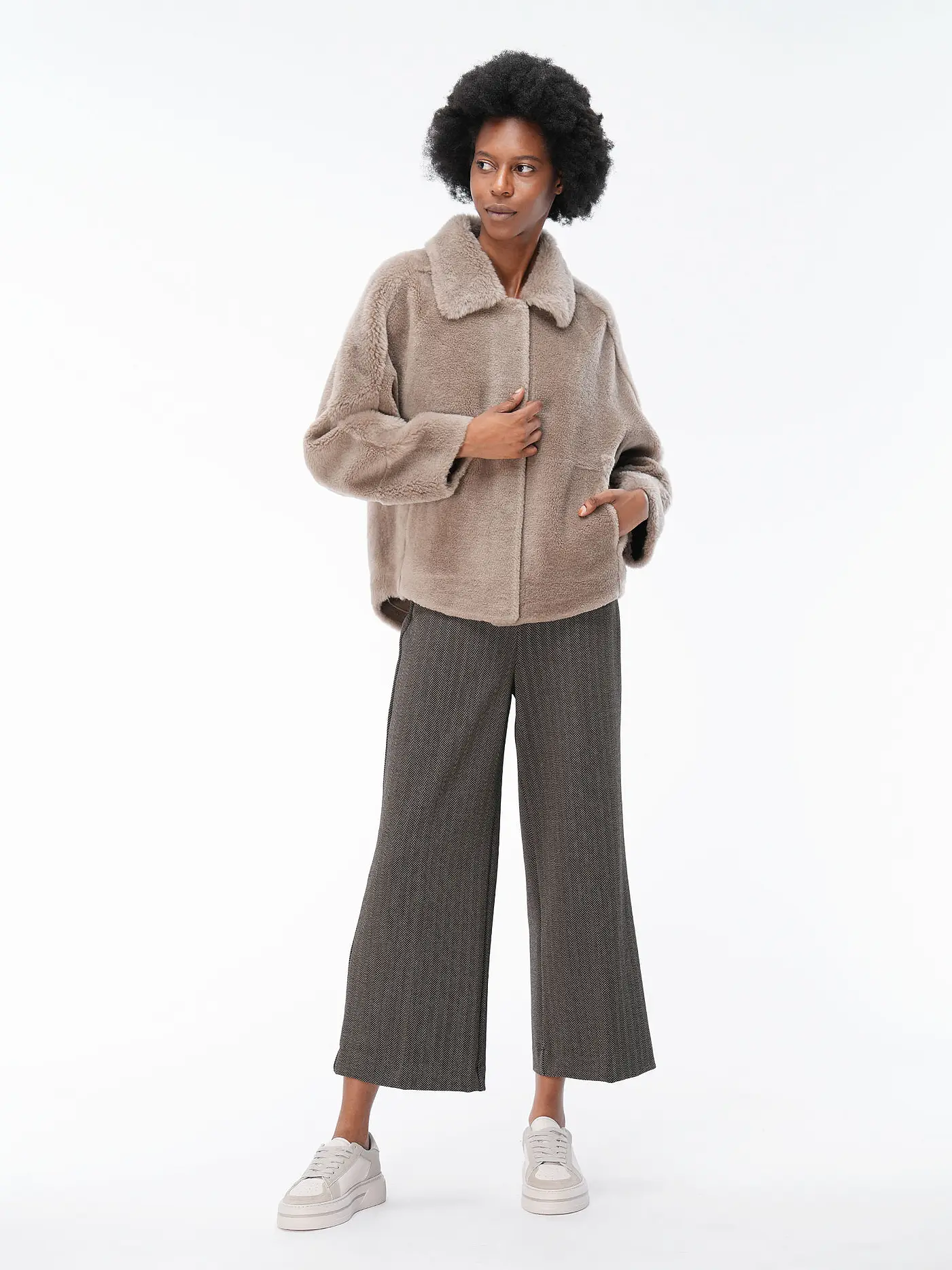 OAKWOOD | Wendejacke in Felloptik HELEN | hellbraun