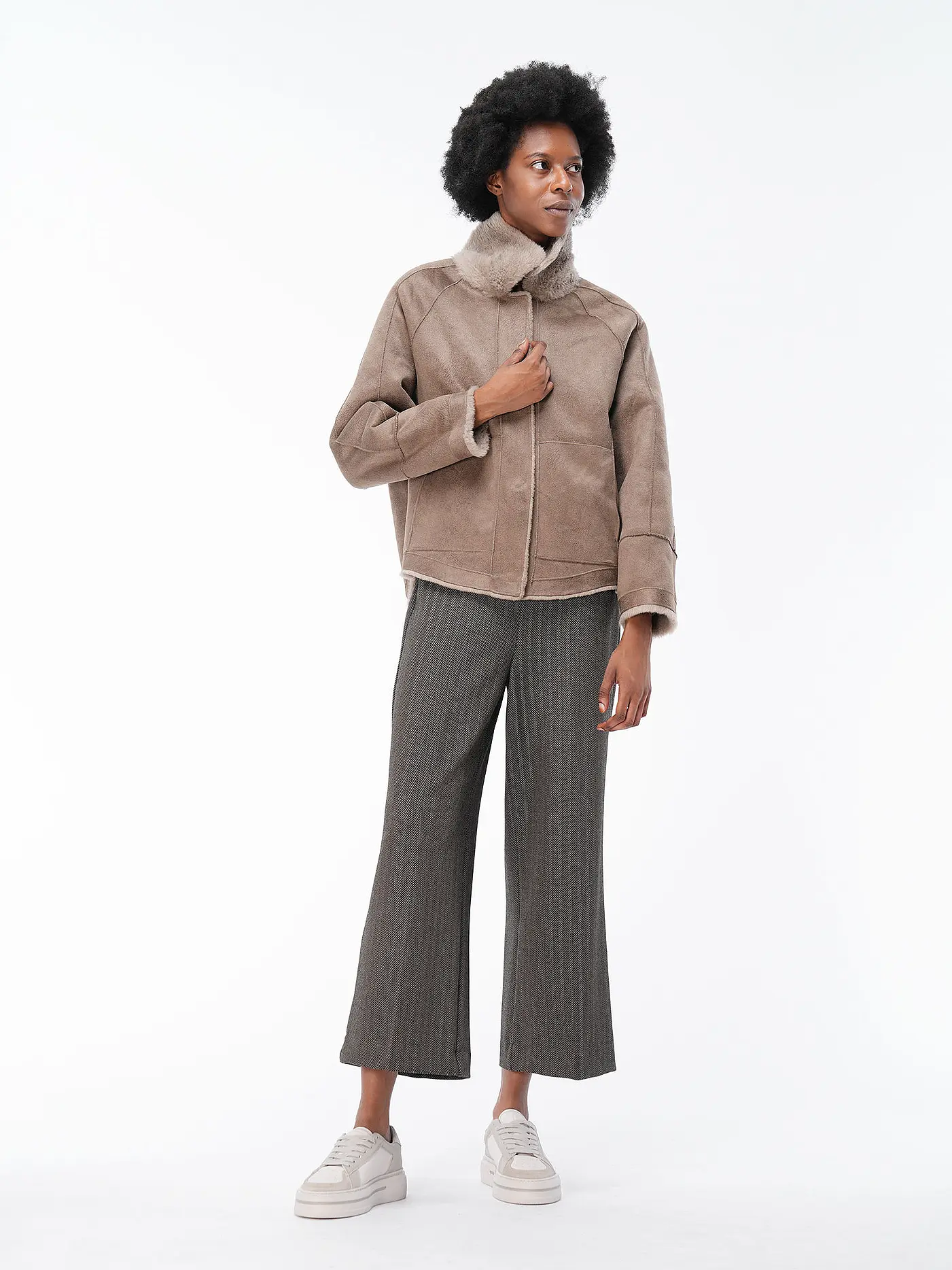 OAKWOOD | Wendejacke in Felloptik HELEN | hellbraun