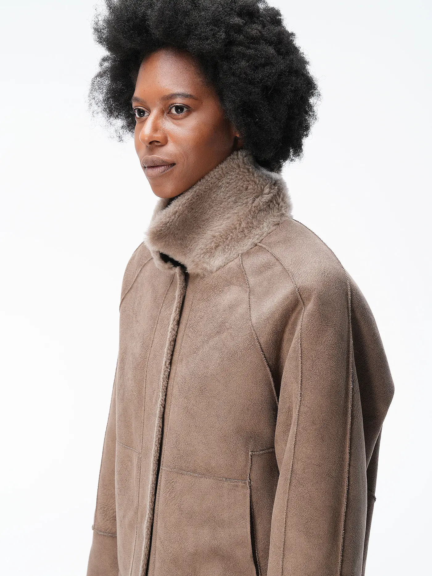 OAKWOOD | Wendejacke in Felloptik HELEN | hellbraun