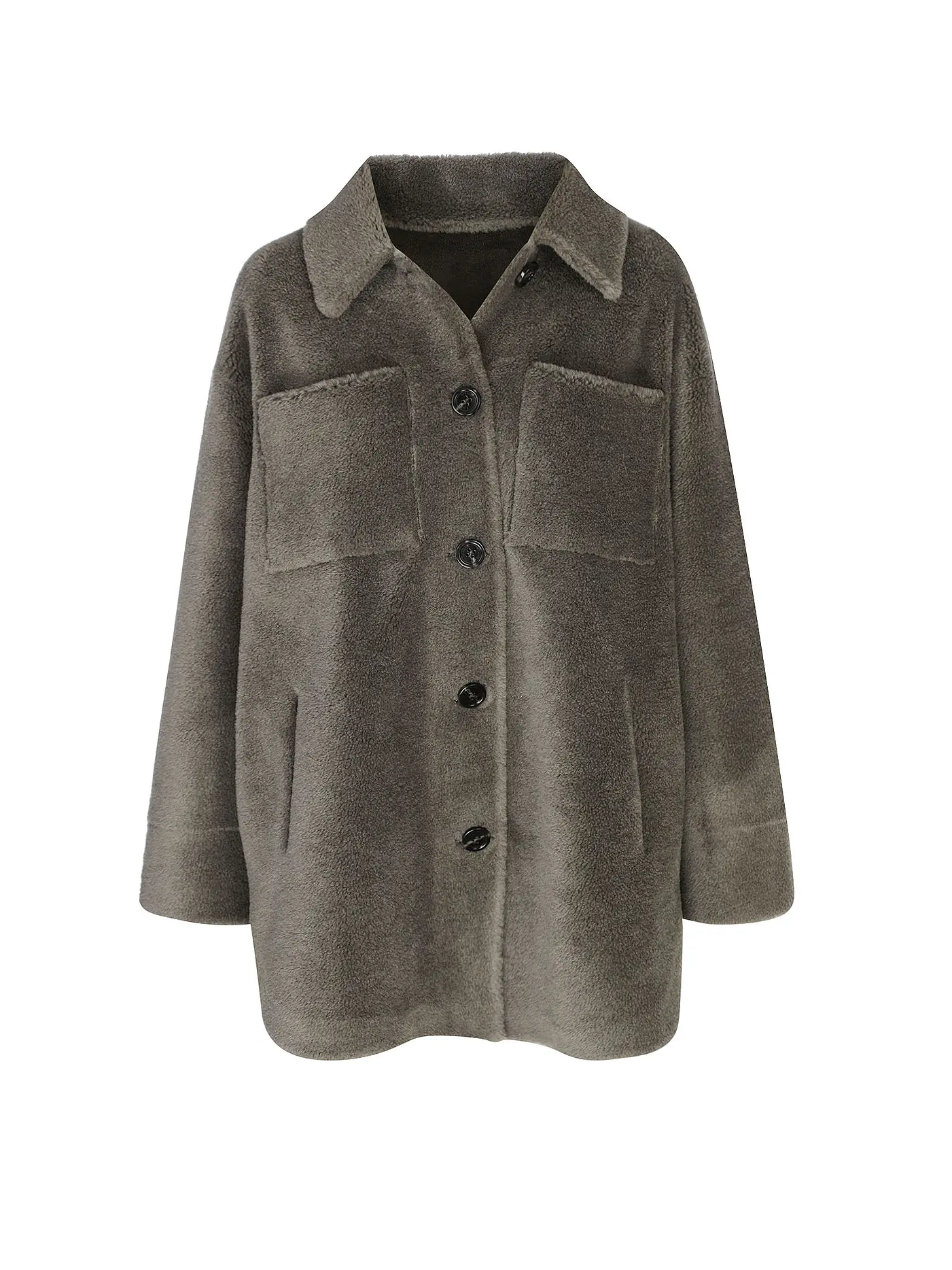 OAKWOOD | Wendejacke in Felloptik LILLY  | olive