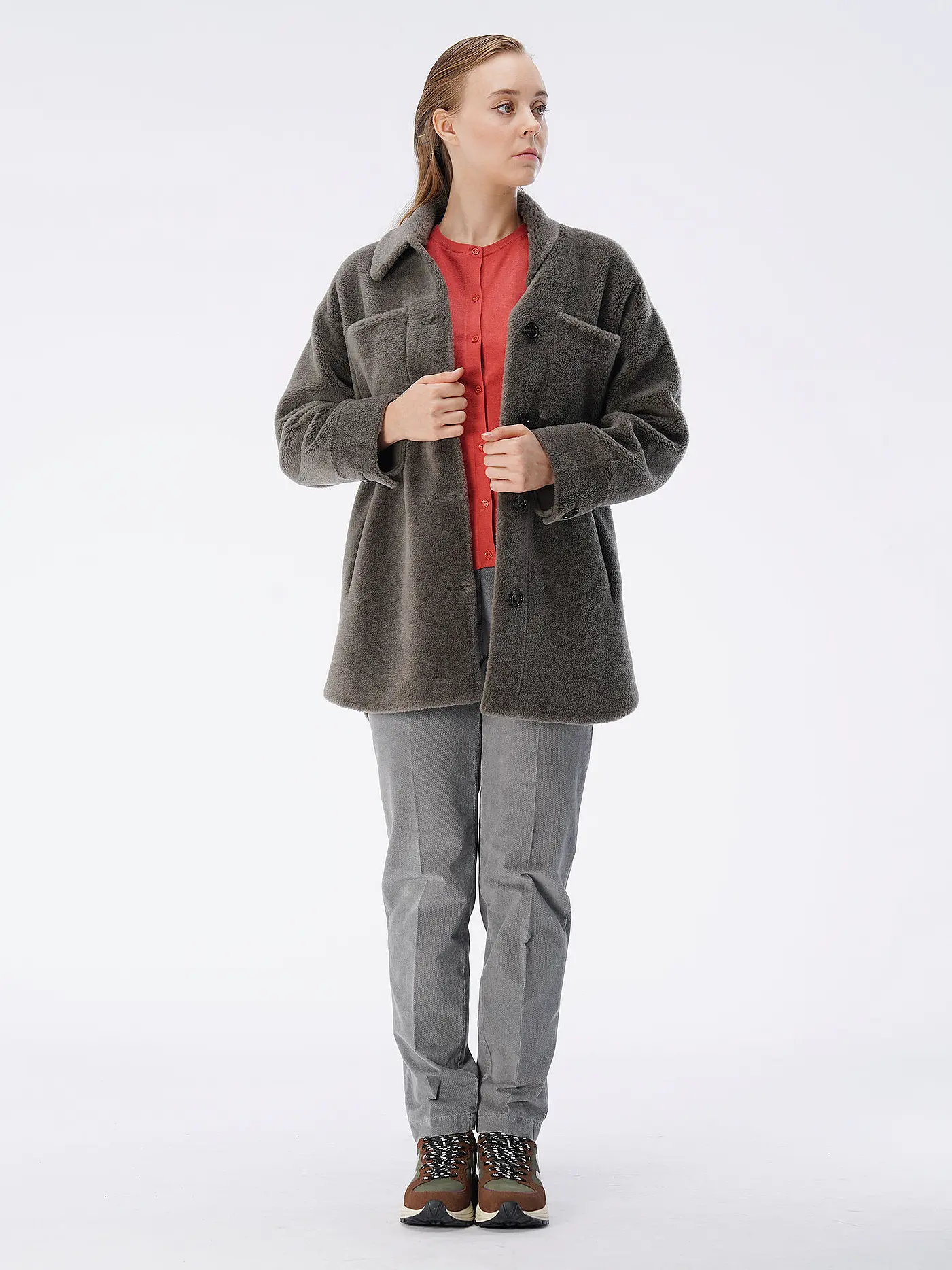 OAKWOOD | Wendejacke in Felloptik LILLY  | olive