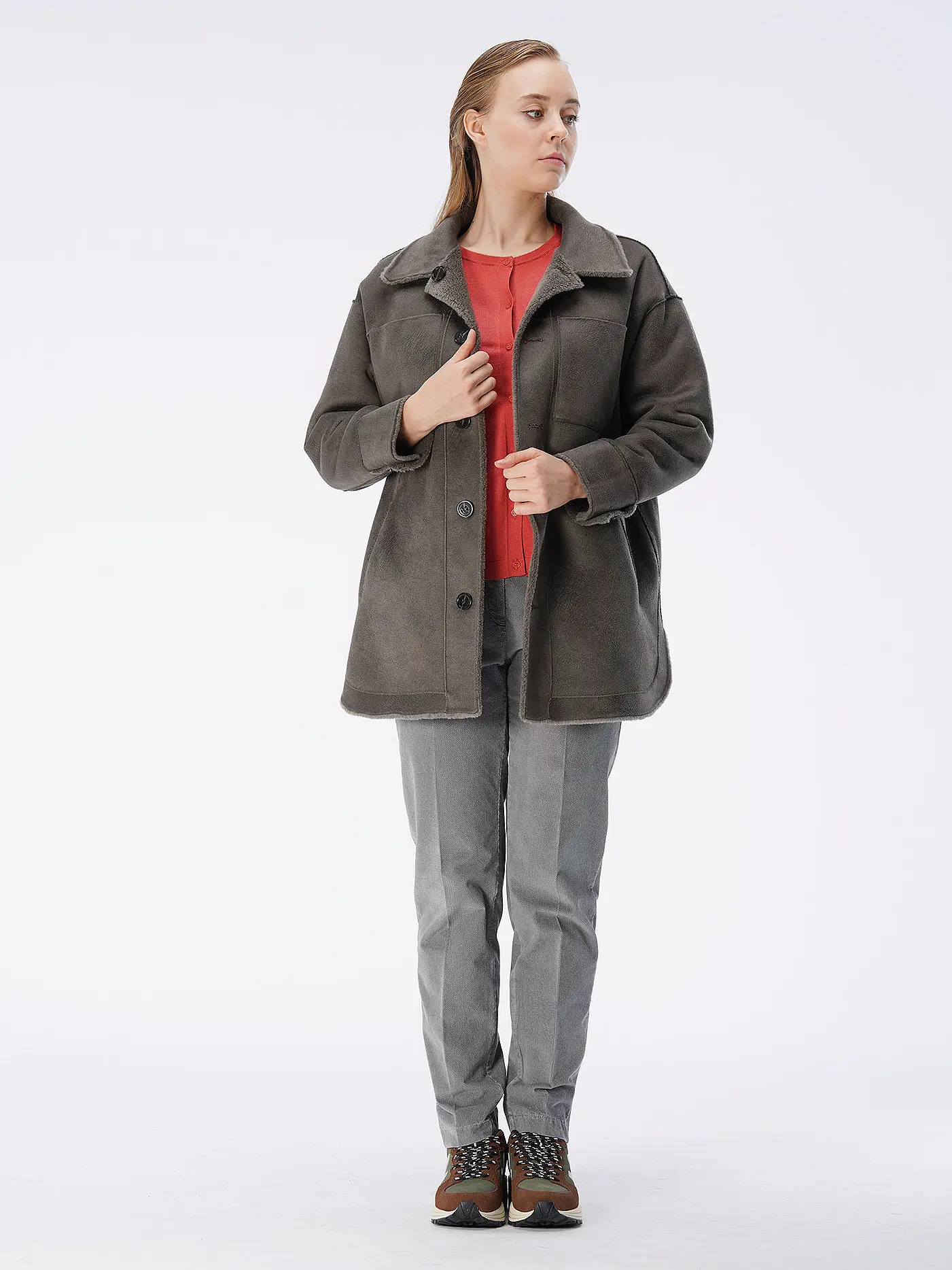 OAKWOOD | Wendejacke in Felloptik LILLY  | olive