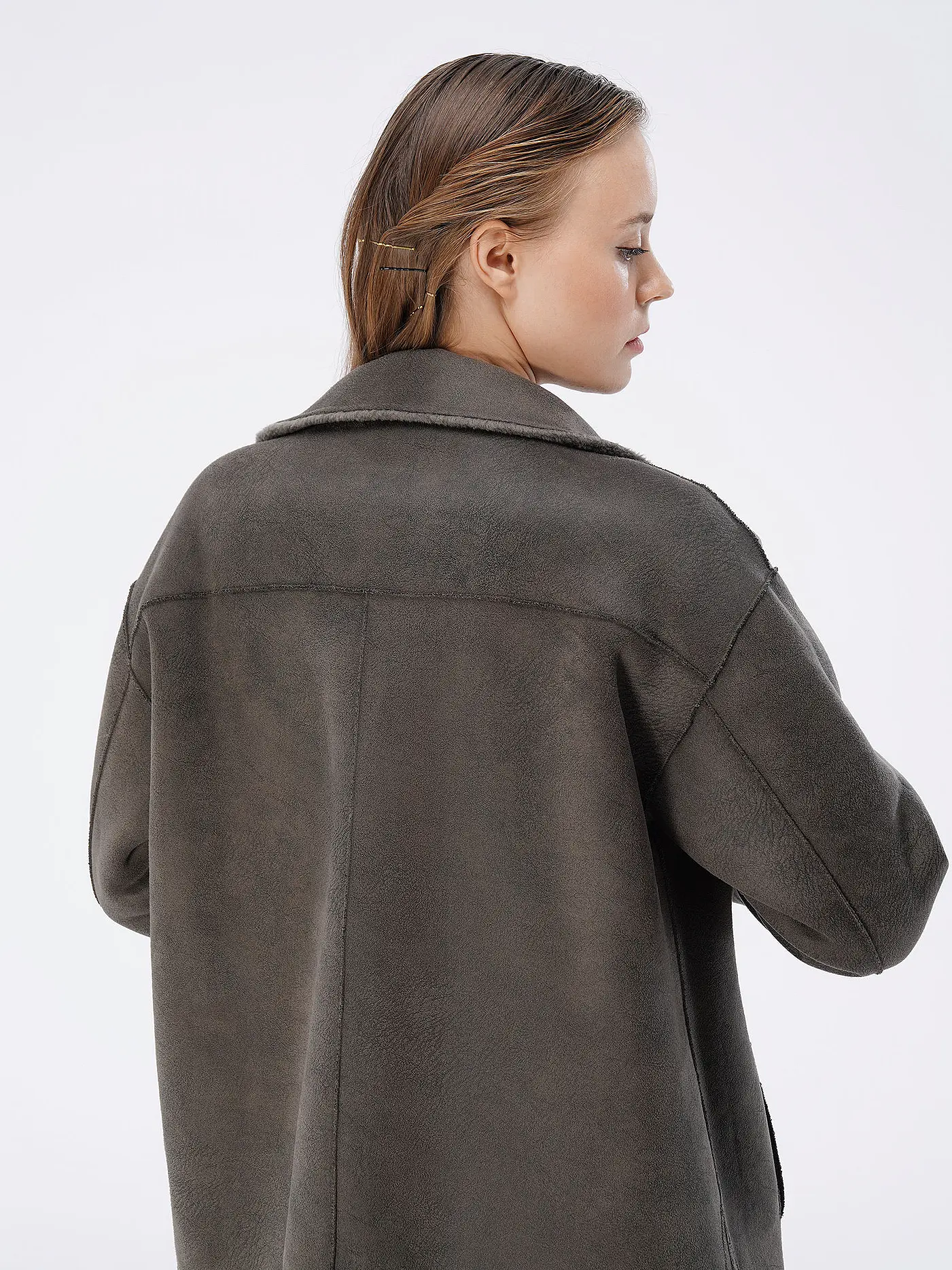 OAKWOOD | Wendejacke in Felloptik LILLY  | olive