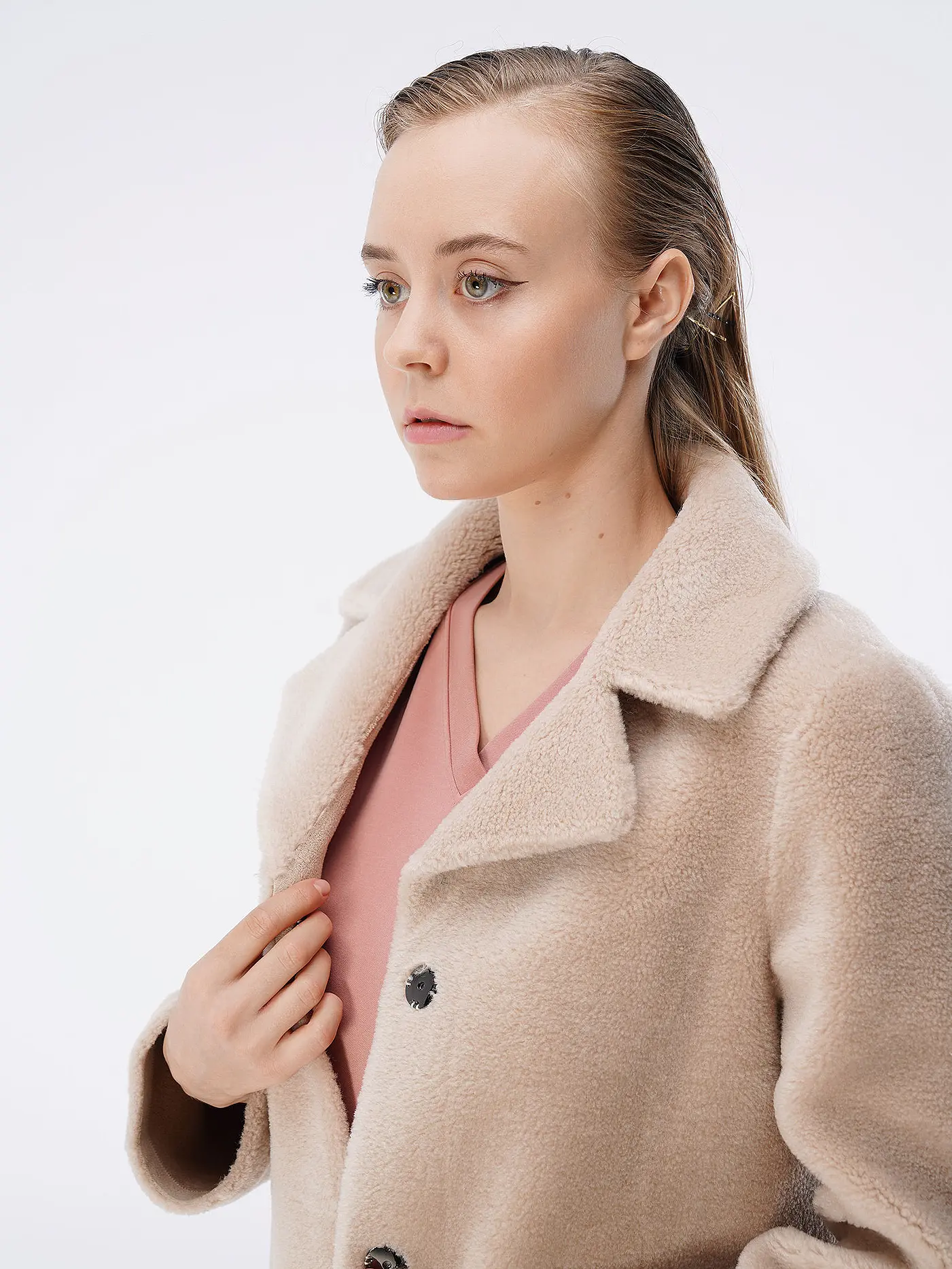 OAKWOOD | Wendemantel in Felloptik LIILY  | beige