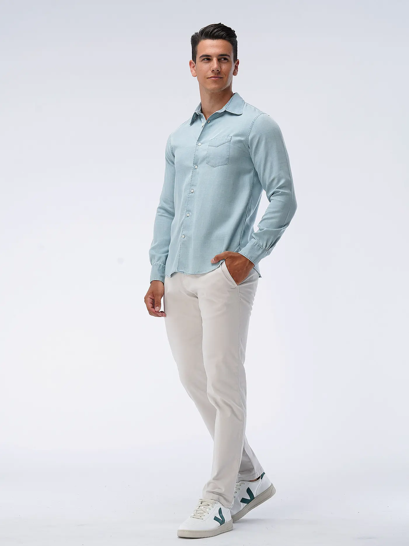 OFFICINE GENERALE | Hemd Casual Fit | hellblau
