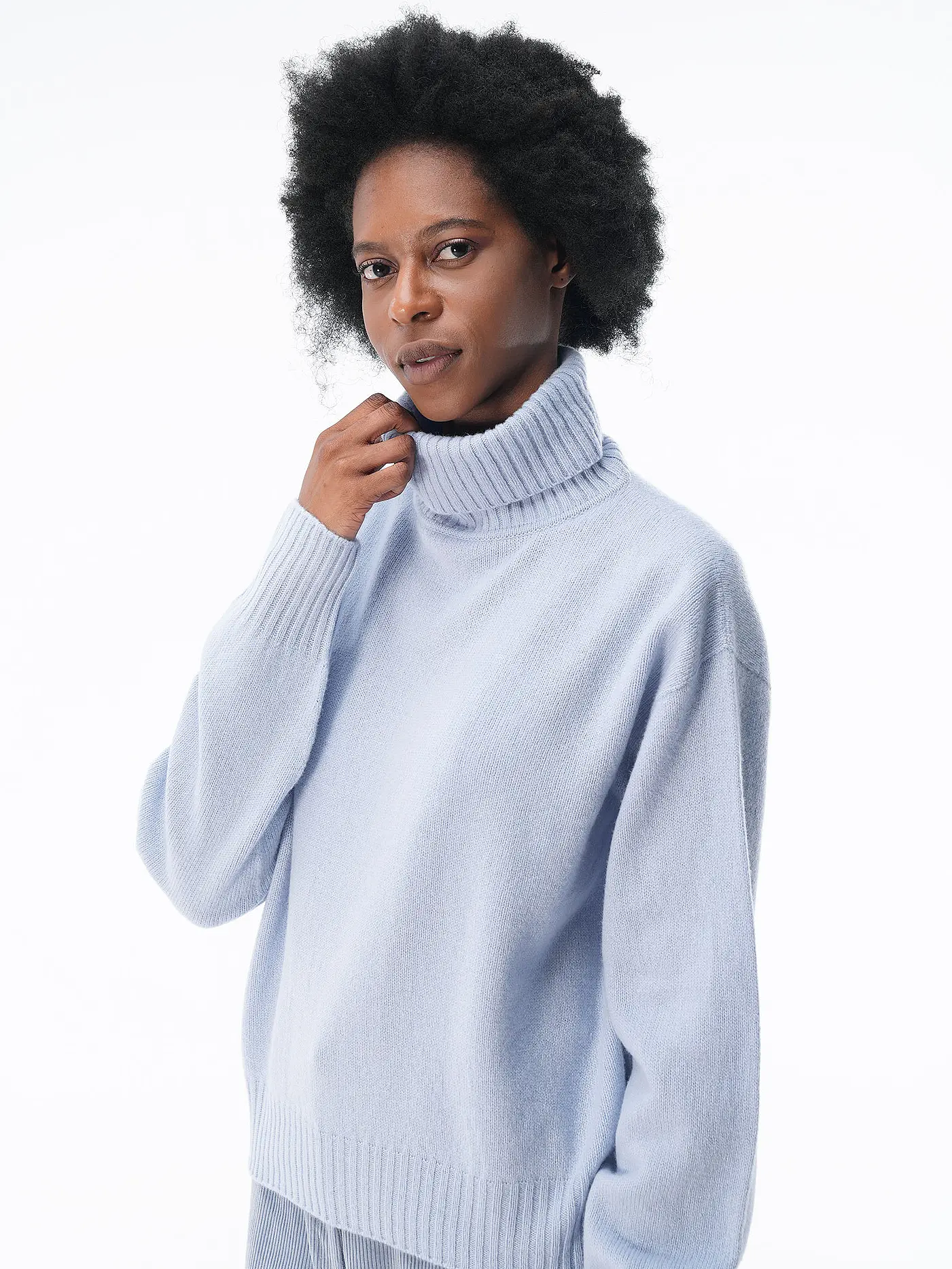 OFFICINE GENERALE | Rollkragenpullover THAE  | hellblau