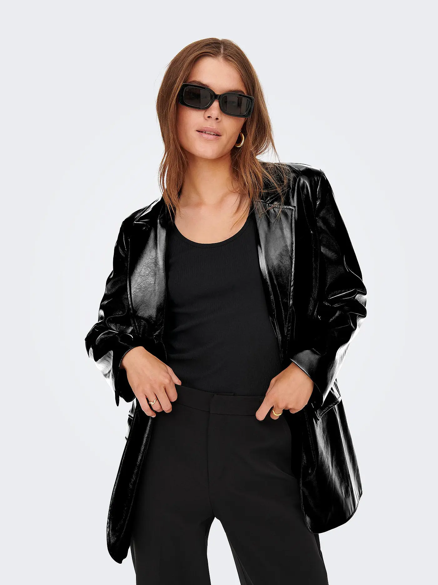 ONLY | Blazer in Lederoptik ONLLANA-RUTH | schwarz