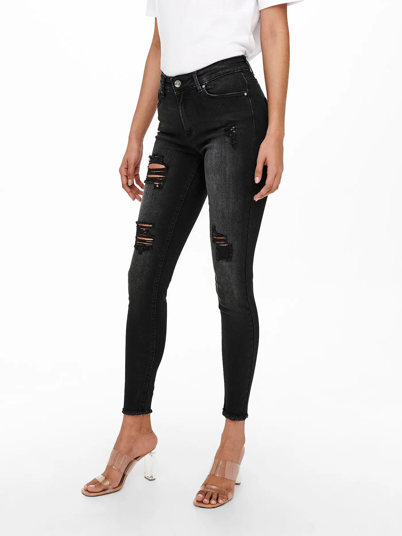 ONLY | Jeans Skinny Fit 7/8 ONLBLUSH  | schwarz