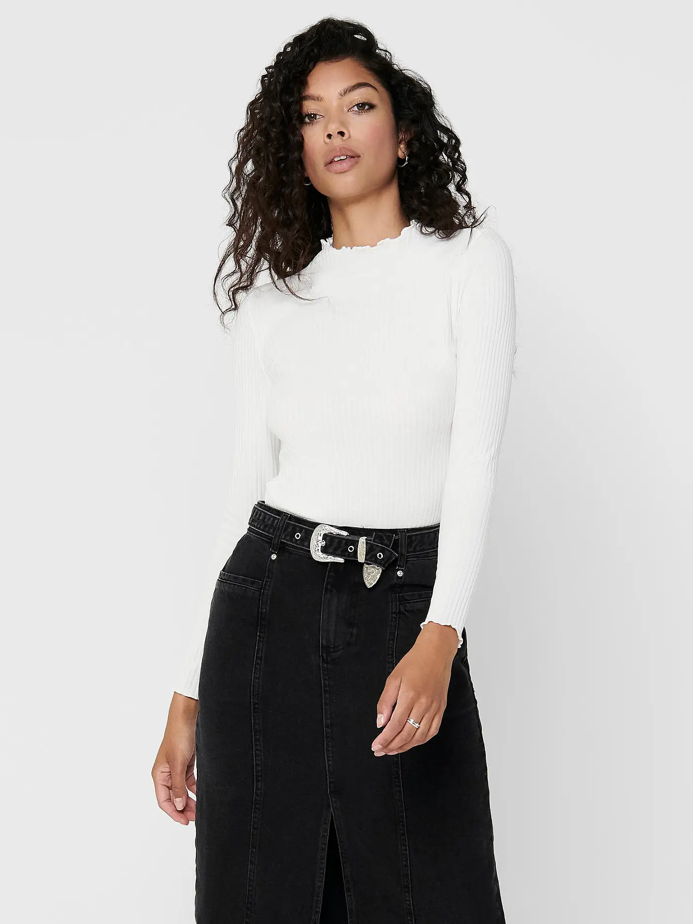 ONLY | Langarmshirt ONLEMMA  | creme