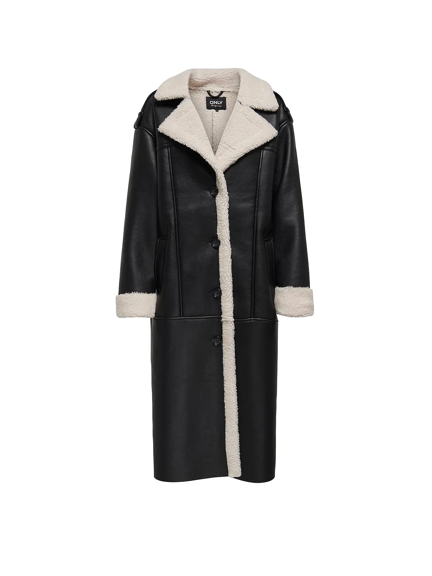 ONLY | Mantel in Shearling Optik ONLVIVA  | schwarz