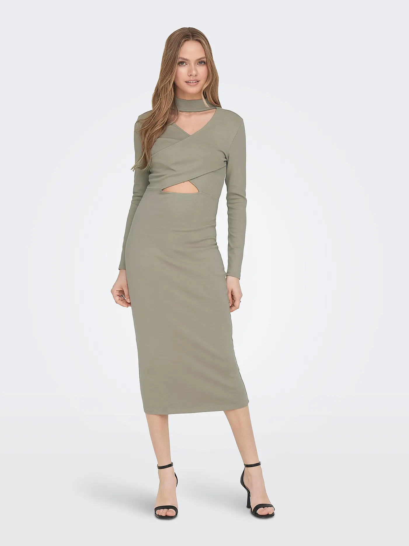 ONLY | Midikleid ONLINA | hellgrau