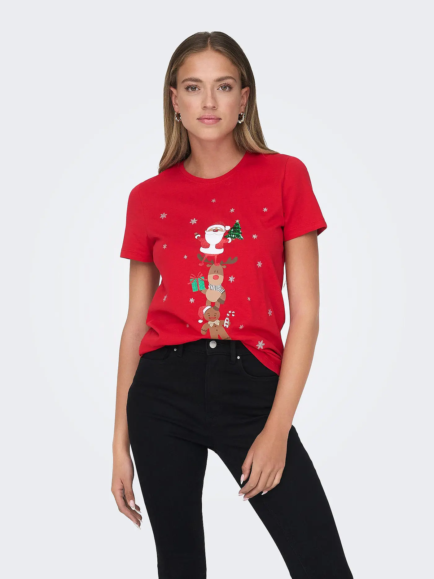 ONLY | T-Shirt ONLYRSA CHRISTMAS | rot