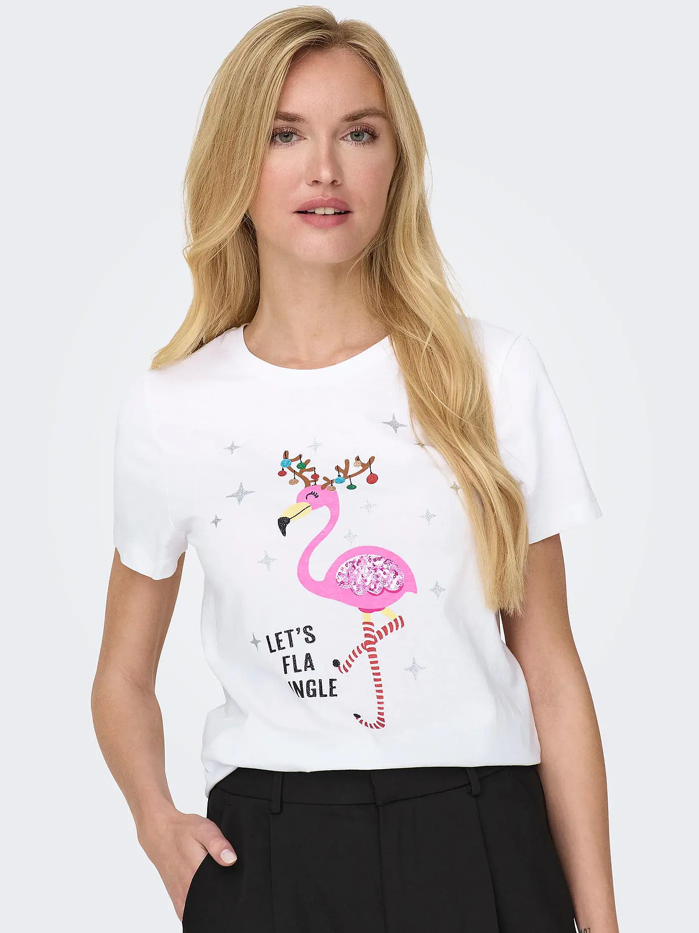 ONLY | T-Shirt ONLYRSA CHRISTMAS | weiss