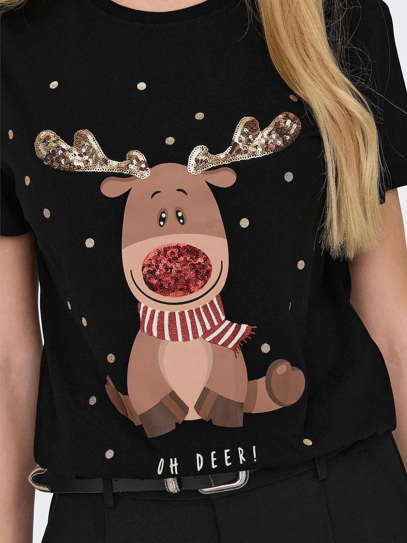 ONLY | T-Shirt ONLYRSA CHRISTMAS | schwarz