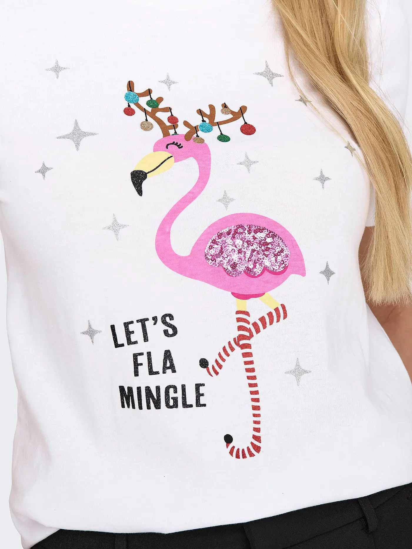 ONLY | T-Shirt ONLYRSA CHRISTMAS | weiss