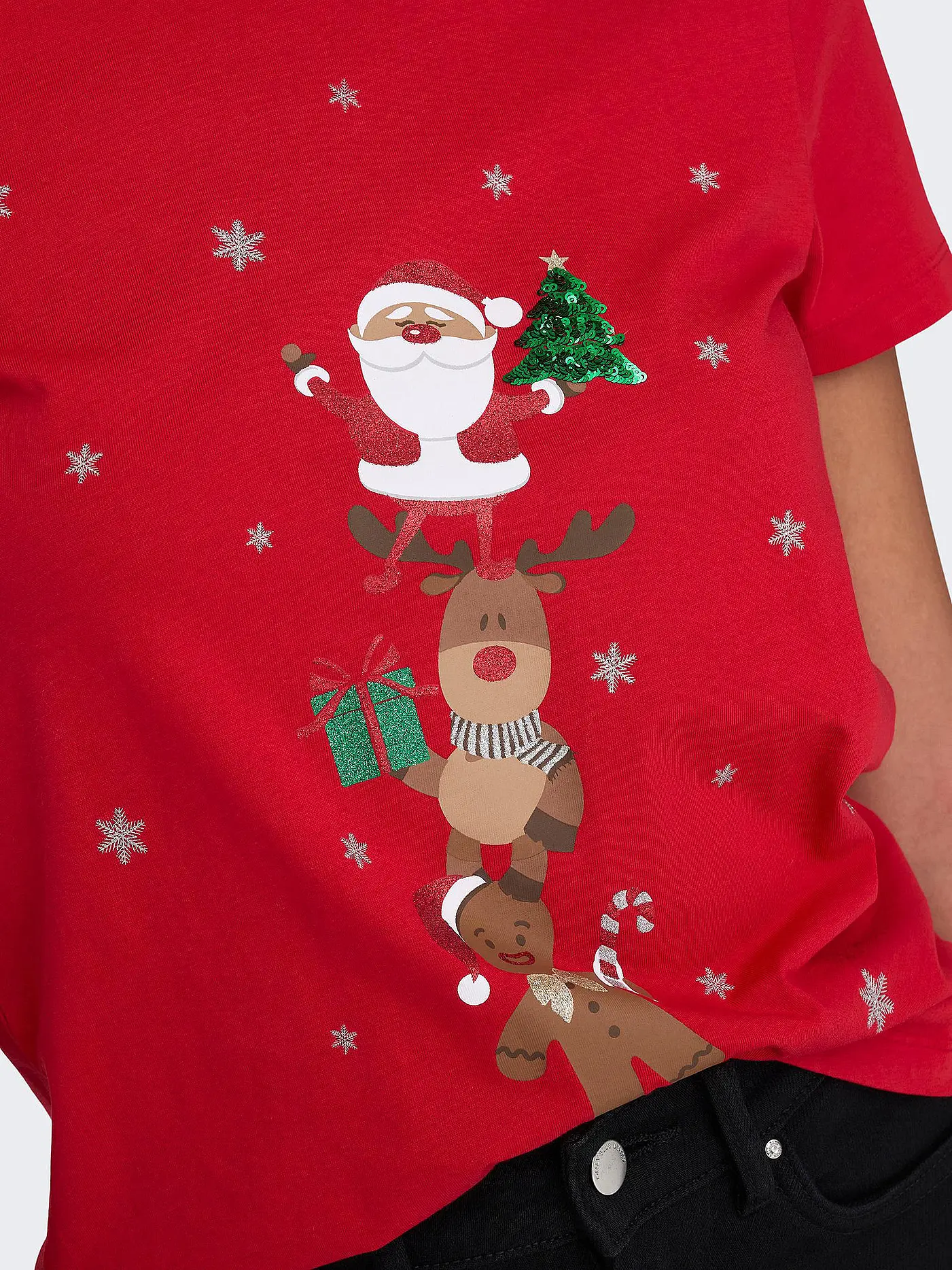 ONLY | T-Shirt ONLYRSA CHRISTMAS | rot