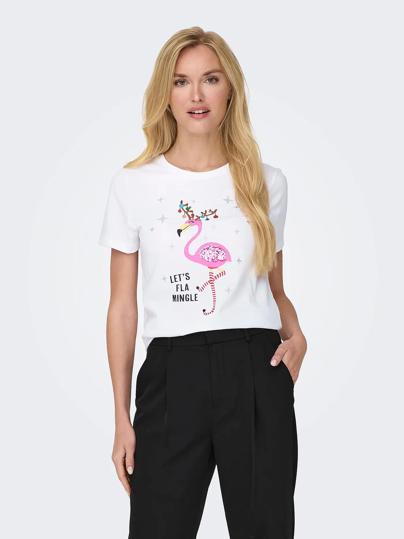 ONLY | T-Shirt ONLYRSA CHRISTMAS | weiss