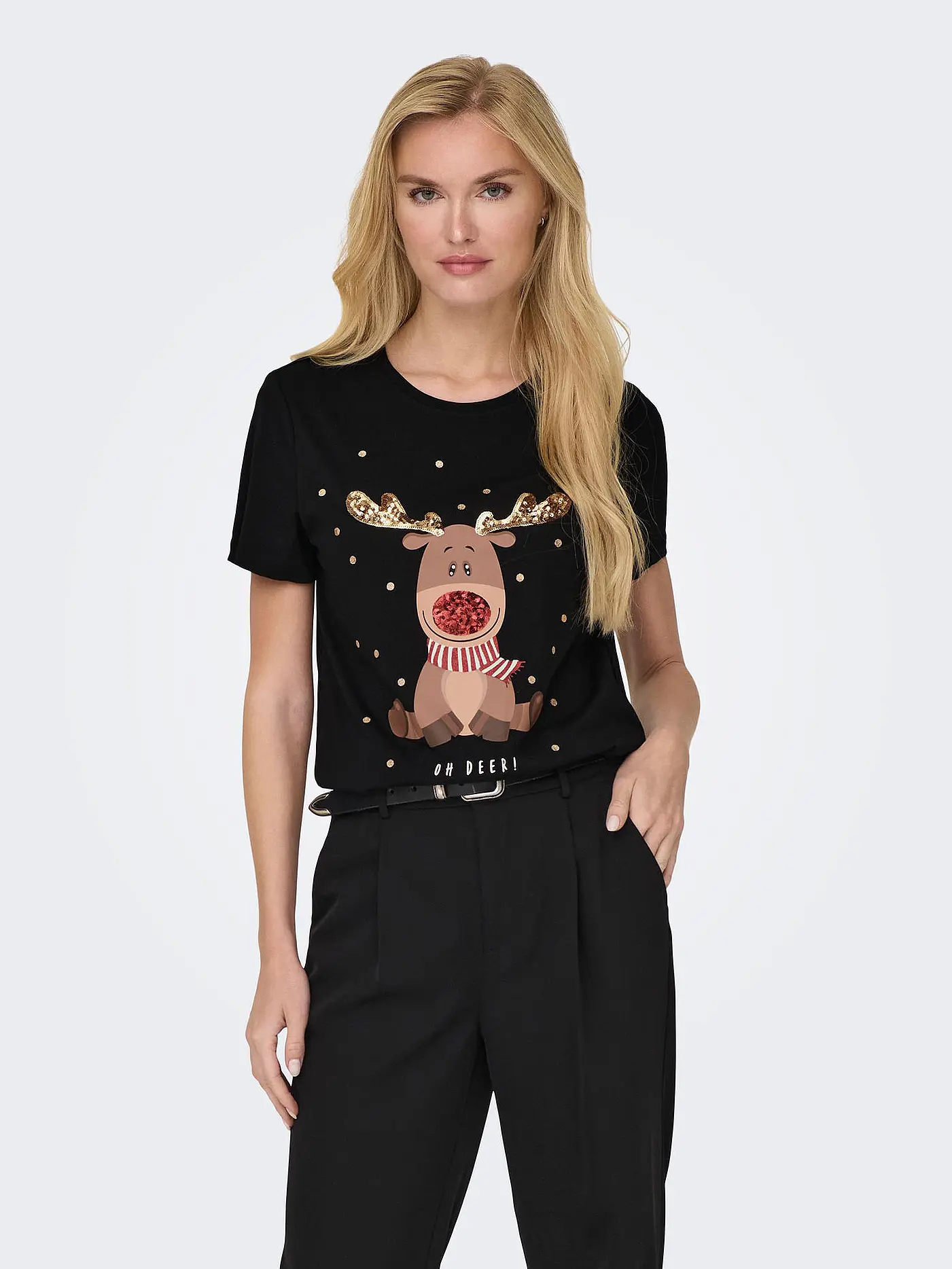 ONLY | T-Shirt ONLYRSA CHRISTMAS | schwarz