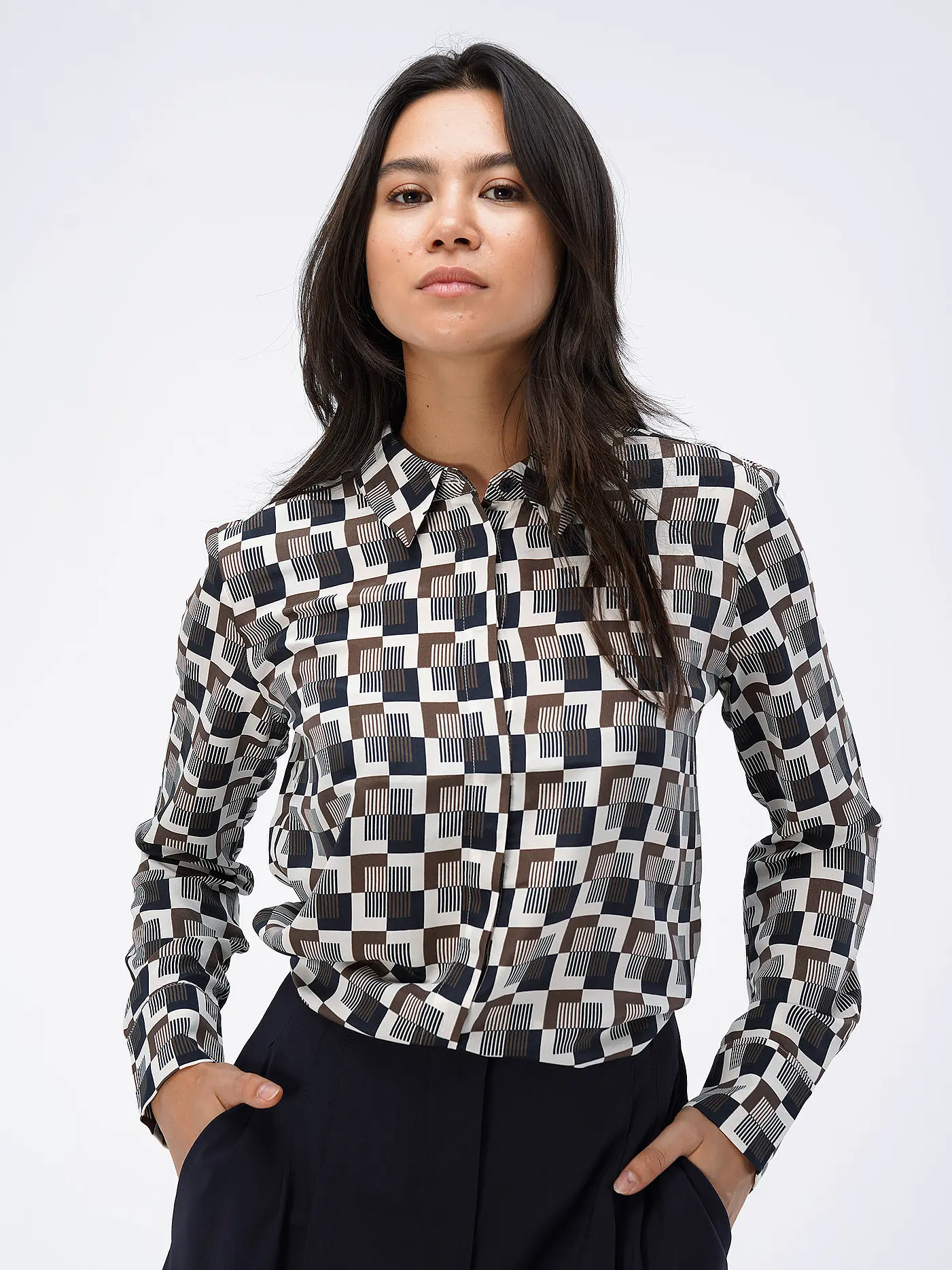 OPUS | Bluse FALKINE RETRO | dunkelblau
