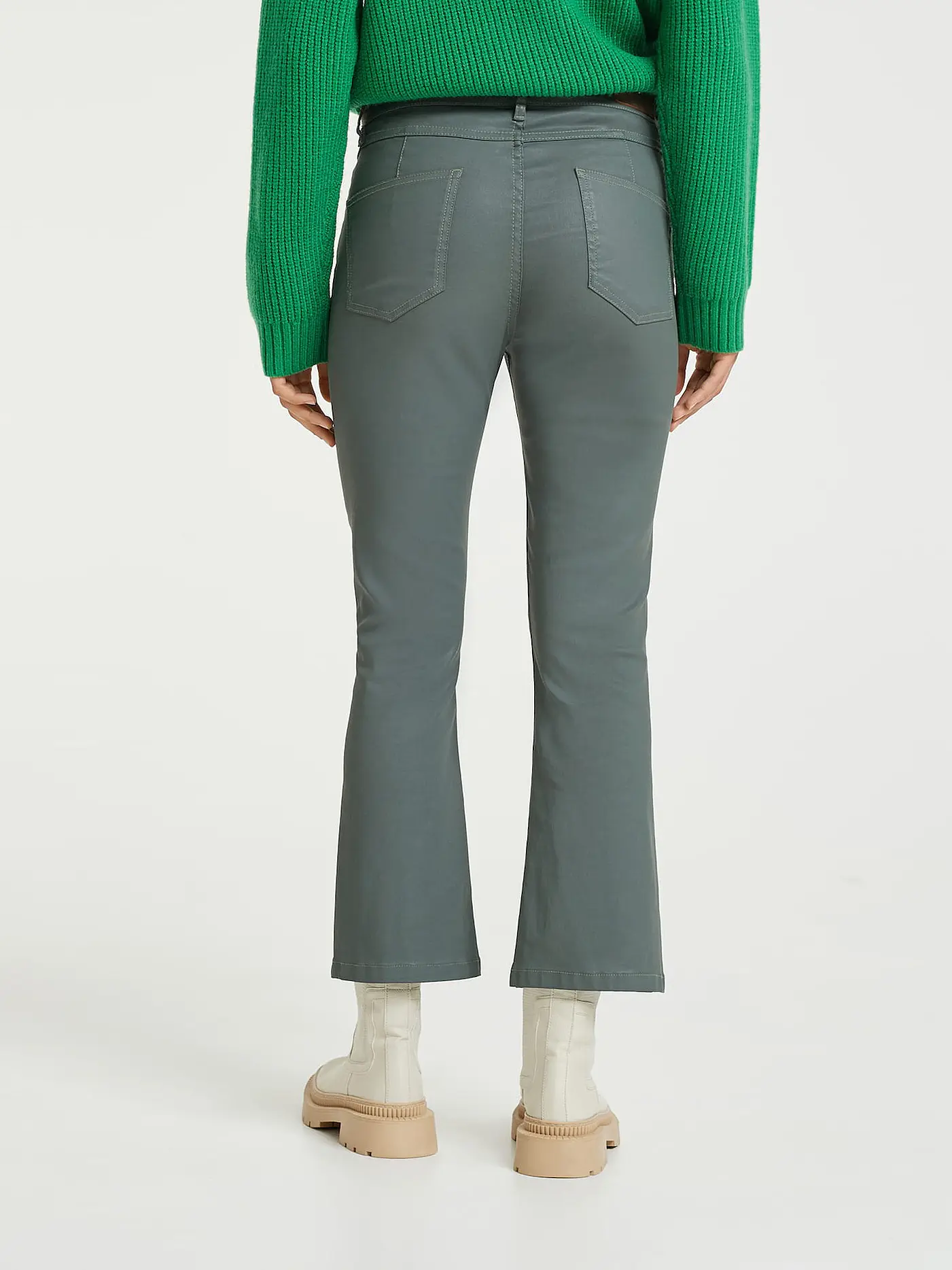 OPUS | Jeans in Lederoptik 7/8 EMEDA | dunkelgrün