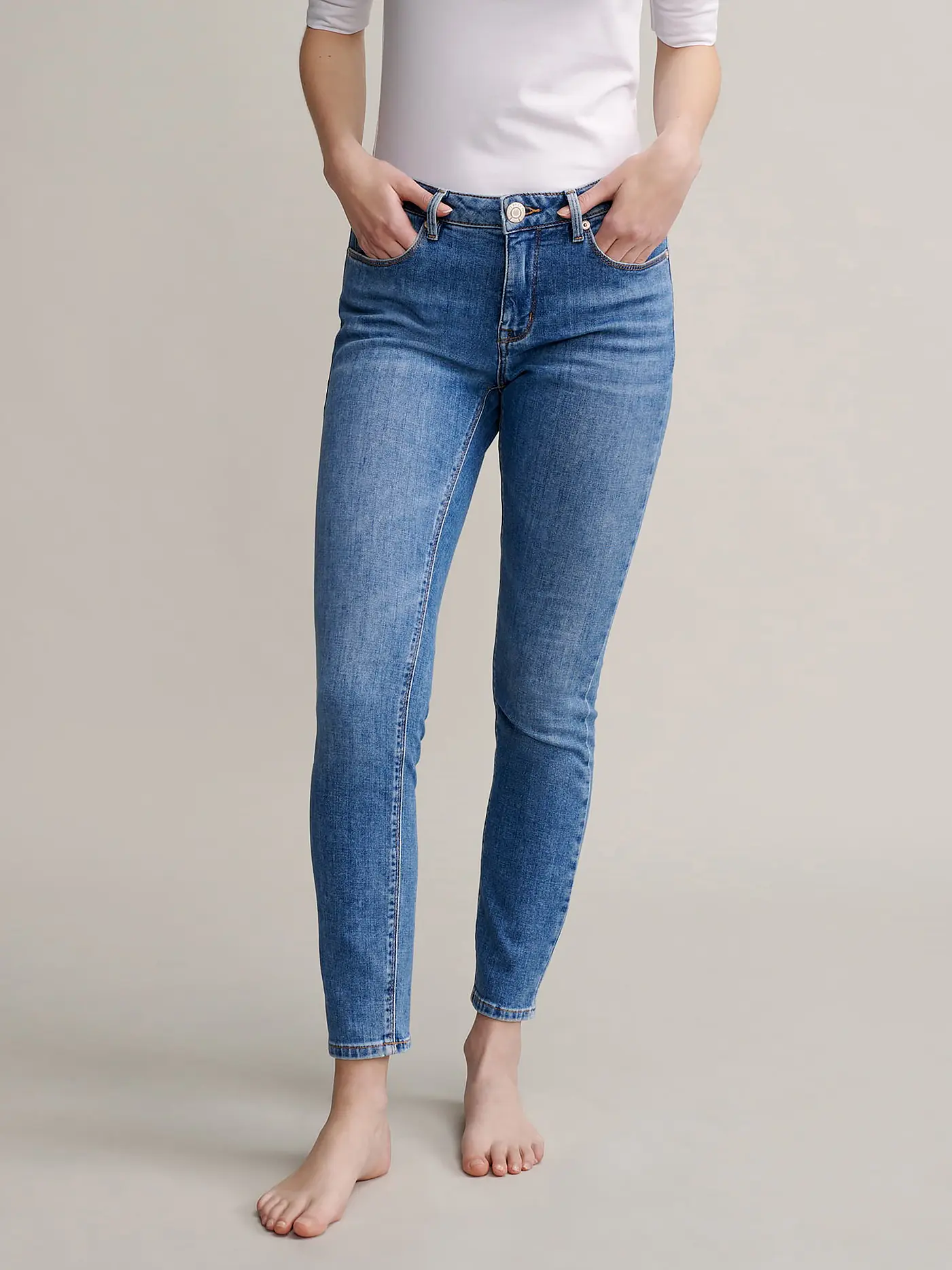 OPUS | Jeans Skinny Fit ELMA MID BLUE | blau