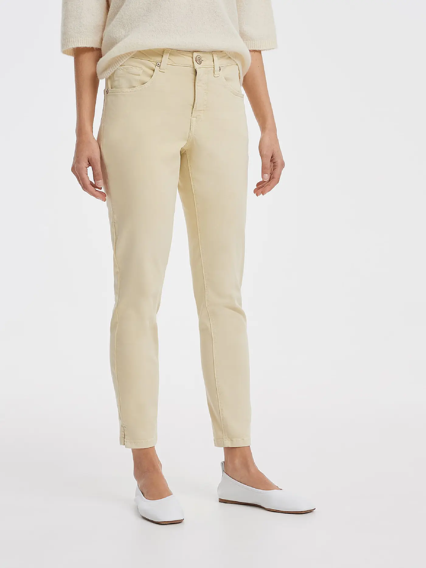 OPUS | Jeans Slim Fit Elma Detail | creme