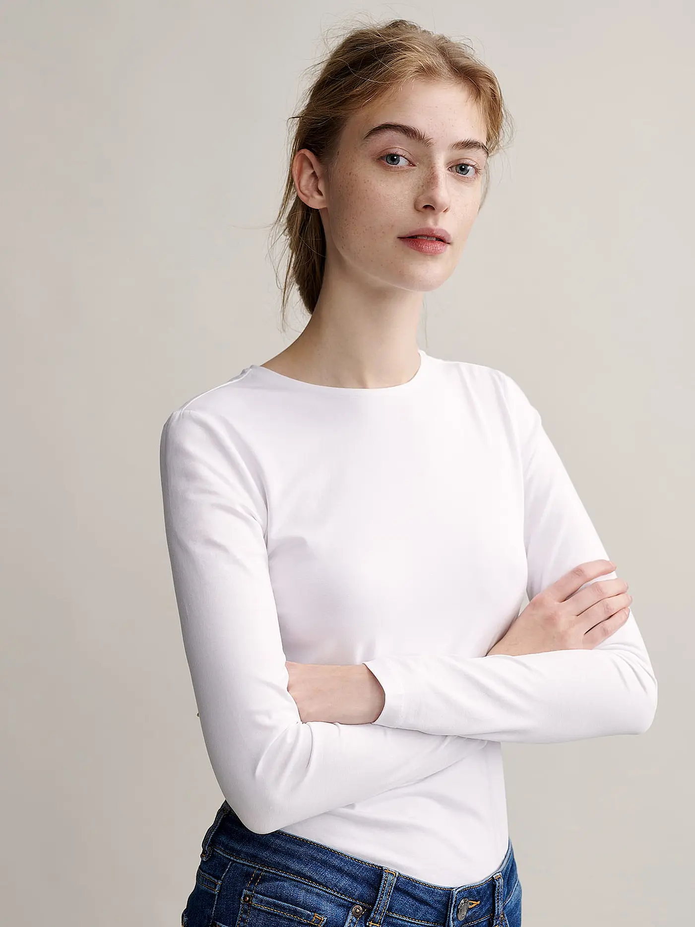 OPUS | Langarmshirt Daily I | weiss