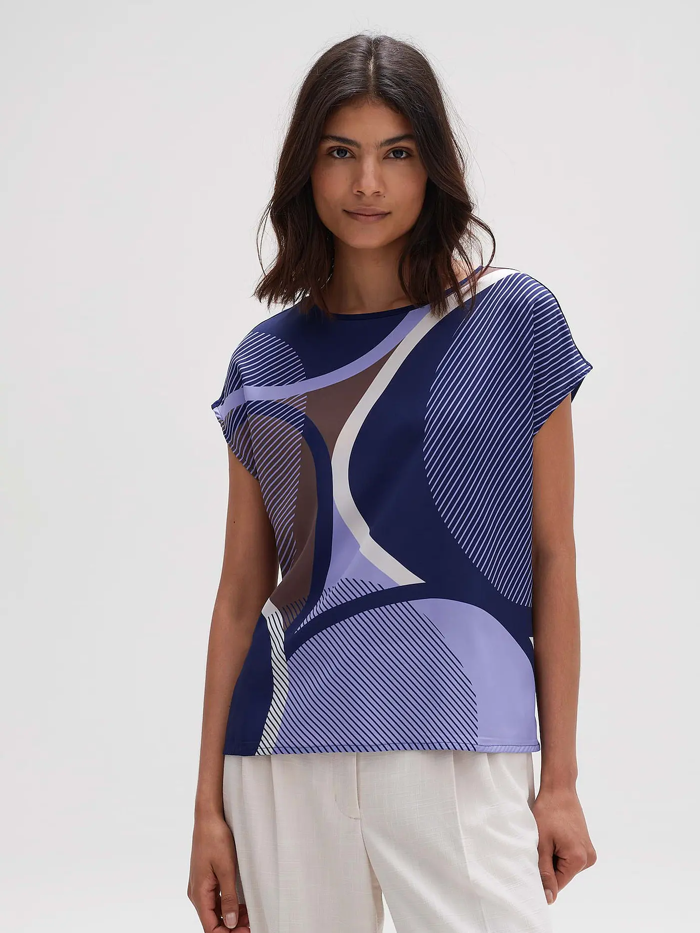 OPUS | T-Shirt SADOLI PRINT | blau