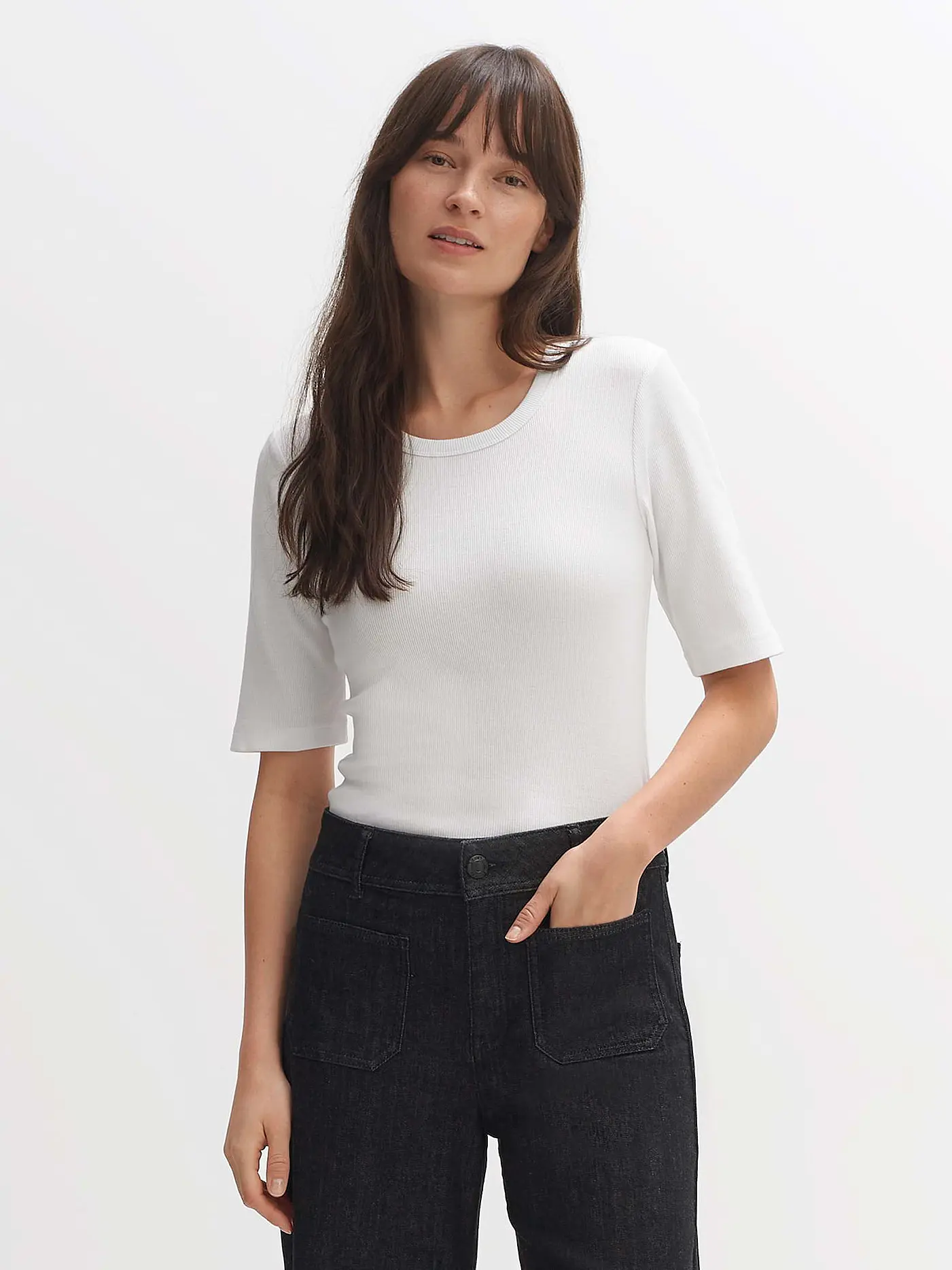 OPUS | T-Shirt SUSTAFA | weiss