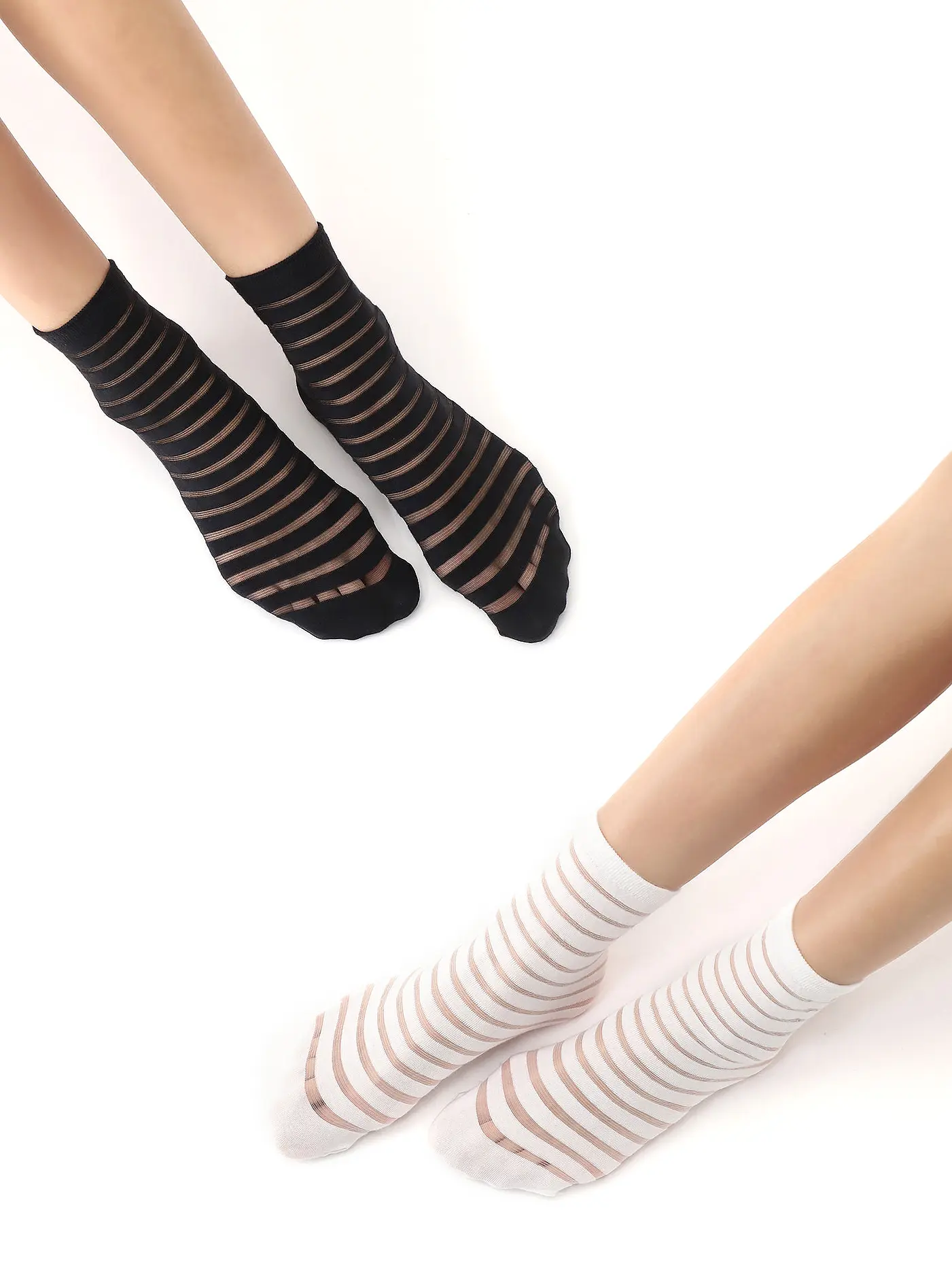 OROBLU | Feinstrumpfsocken 2er Pkg. black/white | schwarz