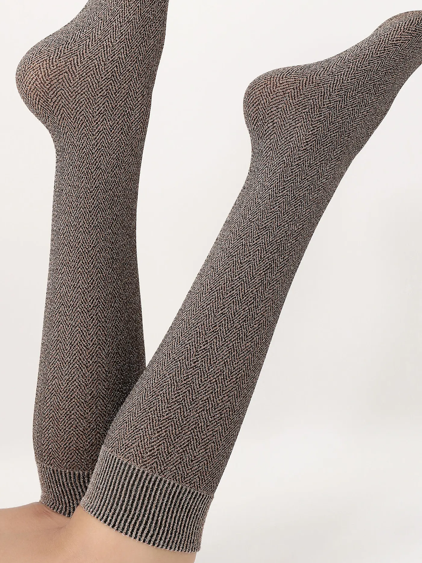 OROBLU | Kniestrümpfe tweed sparkly  | gold