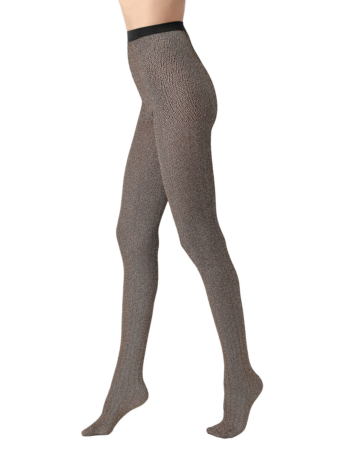 OROBLU | Strumpfhose tweed sparkly  | gold