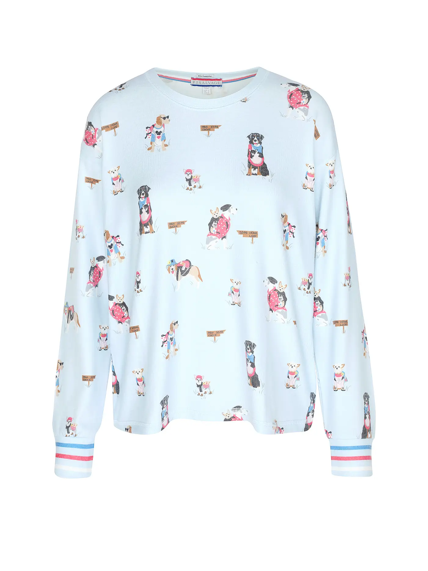 P.J.SALVAGE | Pyjama Langarmshirt | hellblau