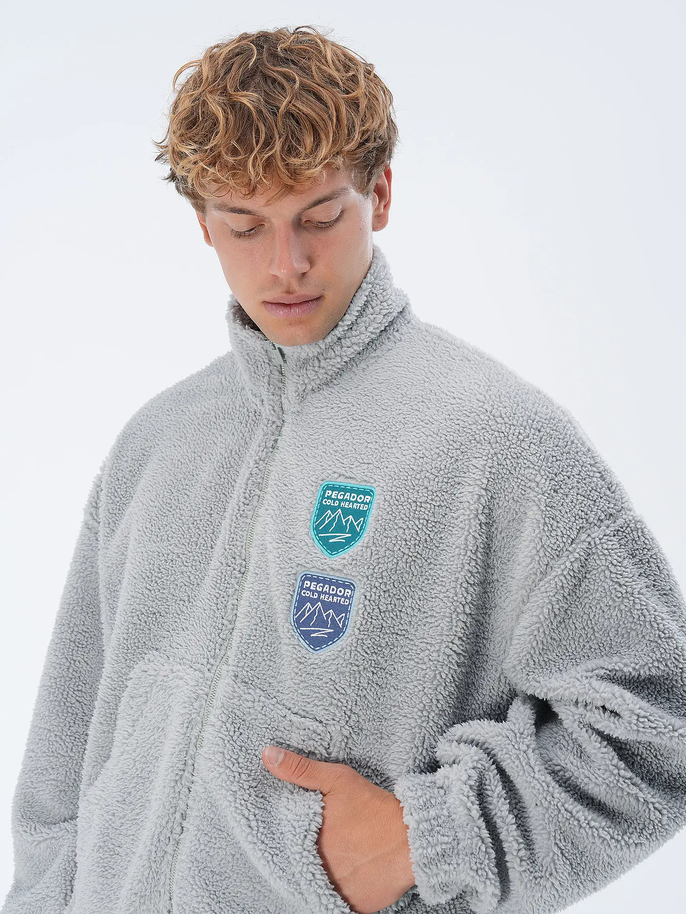 PEGADOR | Jacke in Felloptik  | grau