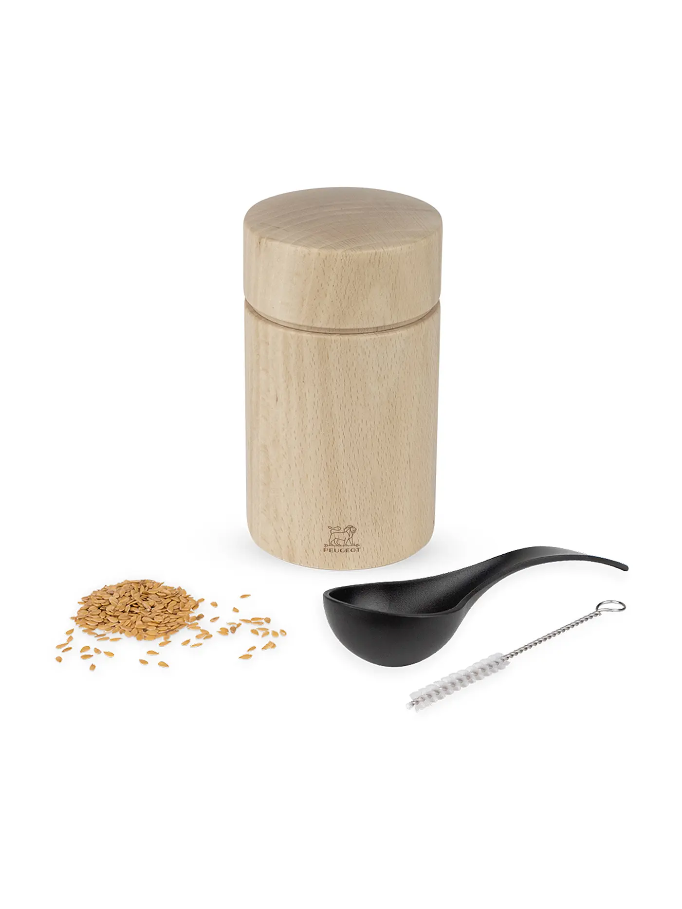 PEUGEOT | Leinsamenmühle aus Holz, naturfarben 11 cm - 4,5" | braun