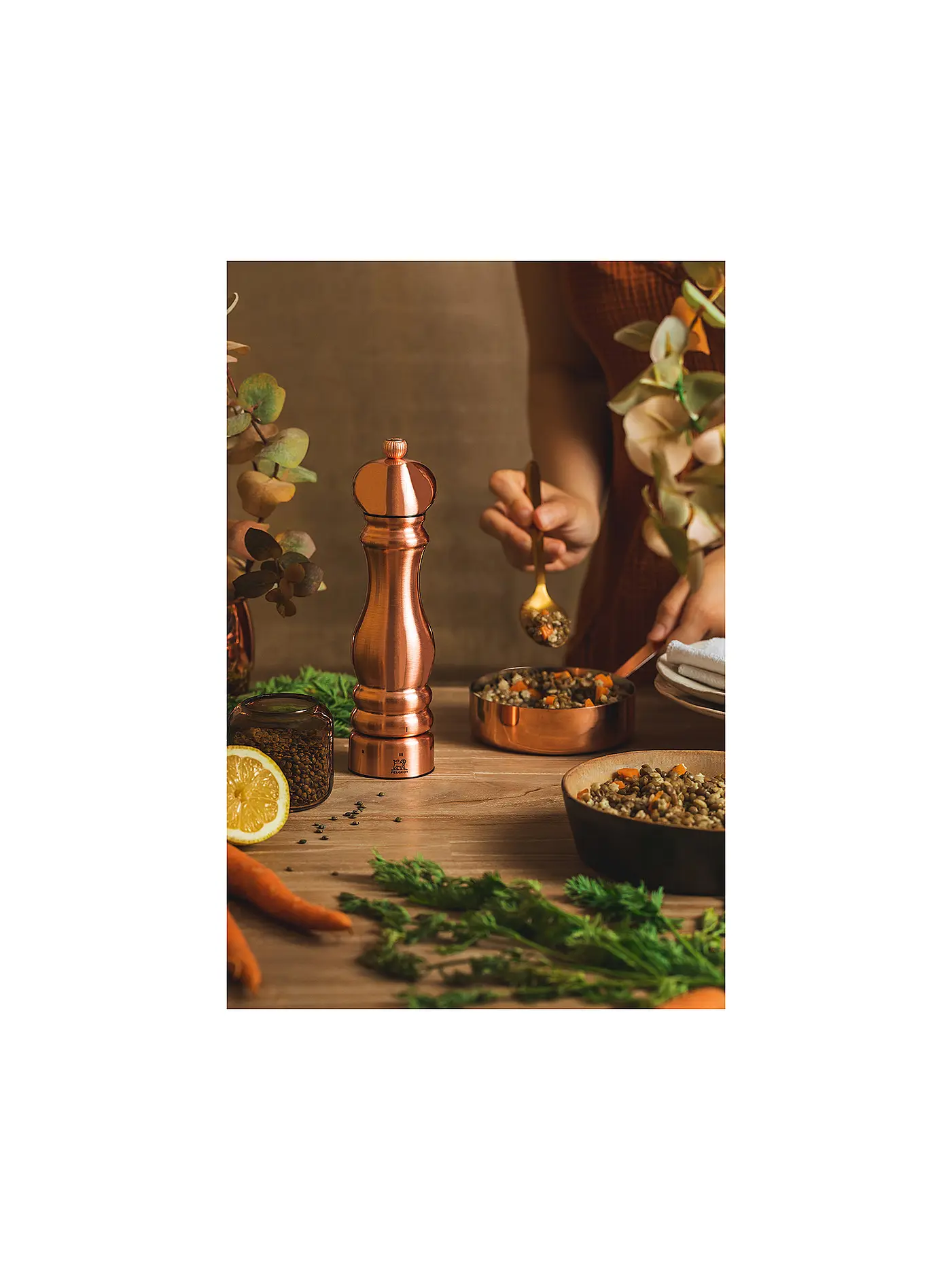 PEUGEOT | Manuelle Pfeffermühle aus Edelstahl Paris Chef  verkupfert u'Select 22 cm | kupfer