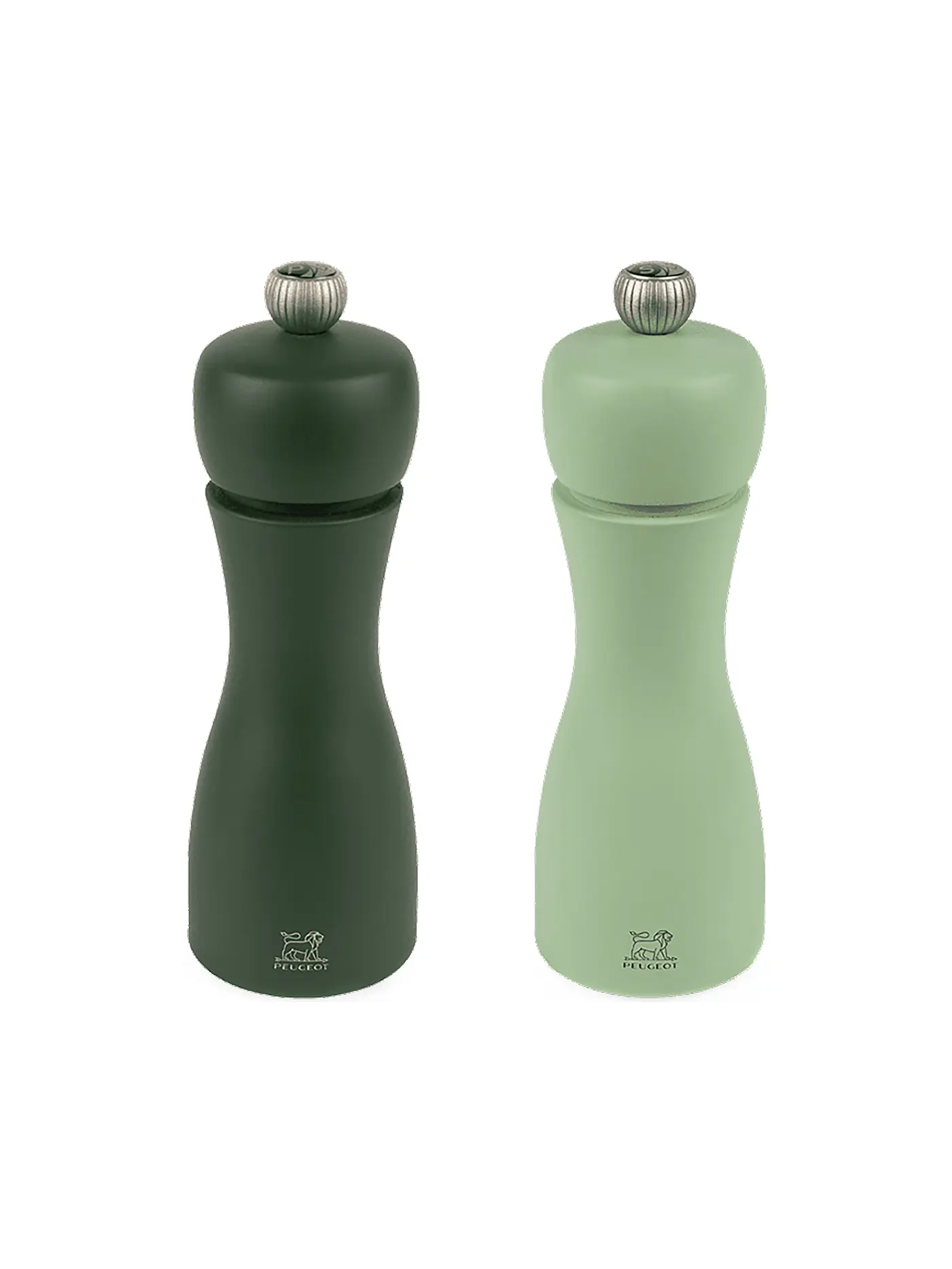 PEUGEOT | Pfeffer- und Salzmühle Set TAHITI FEUER 2-tlg. 15cm Buche / Apricot und Rot | grün