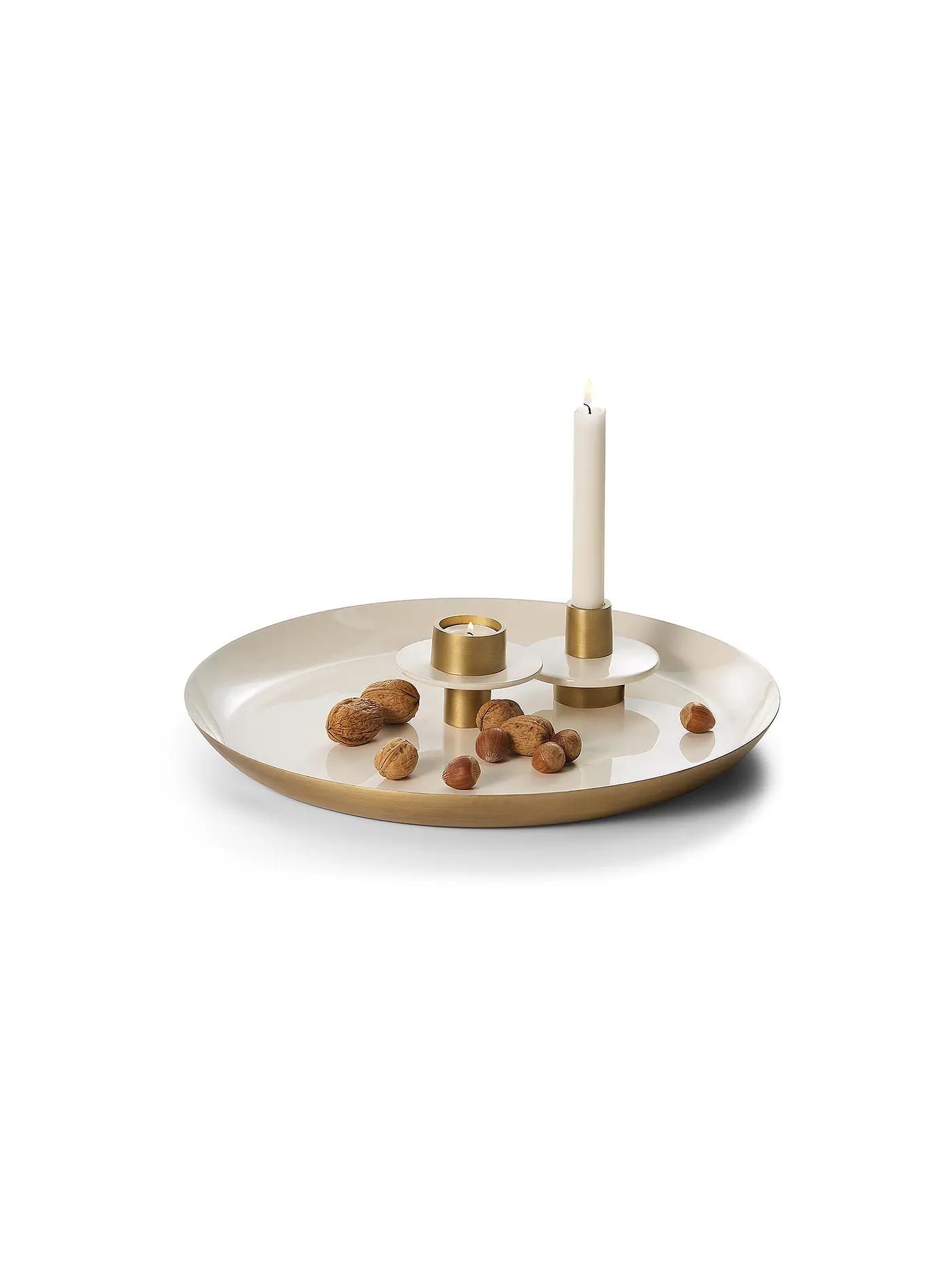 PHILIPPI | Tablett BARBADOS 40cm Antik Messing Creme | gold