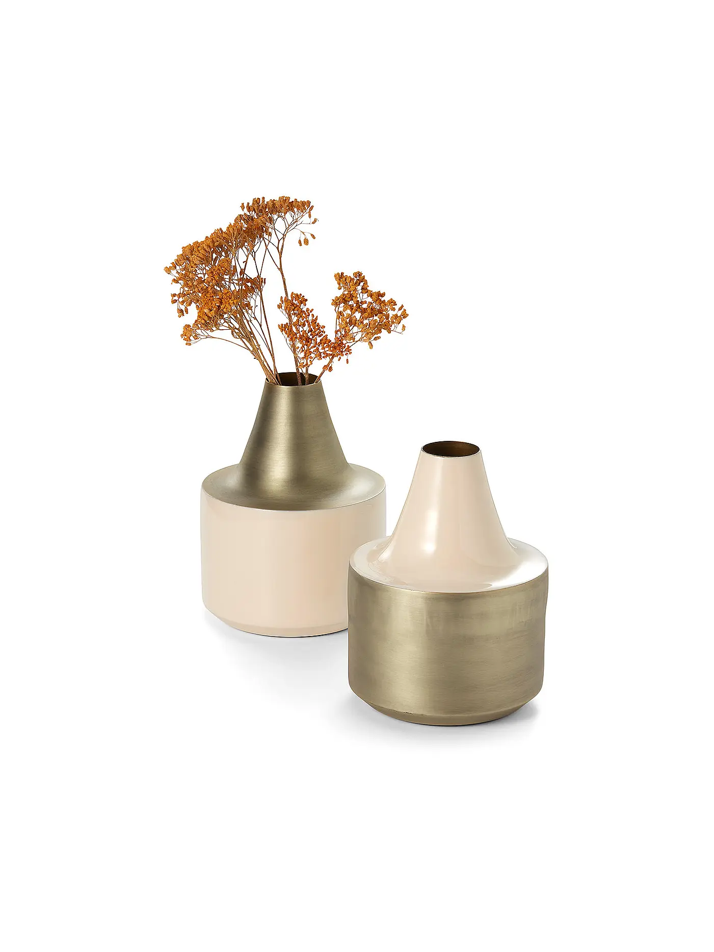 PHILIPPI | Vase BARBADOS 20cm Creme  Antik Messing | gold