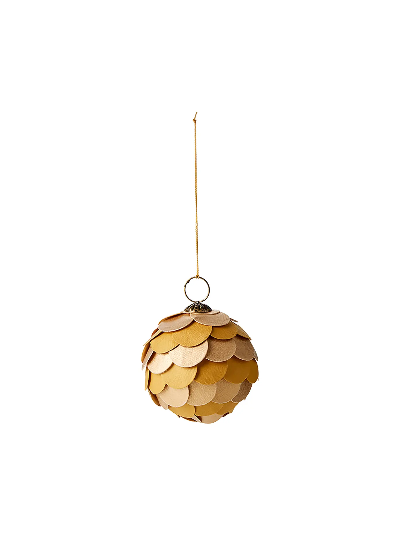 PHILIPPI | Weihnachtskugel KATRAN 8cm Senf / Gold | gold