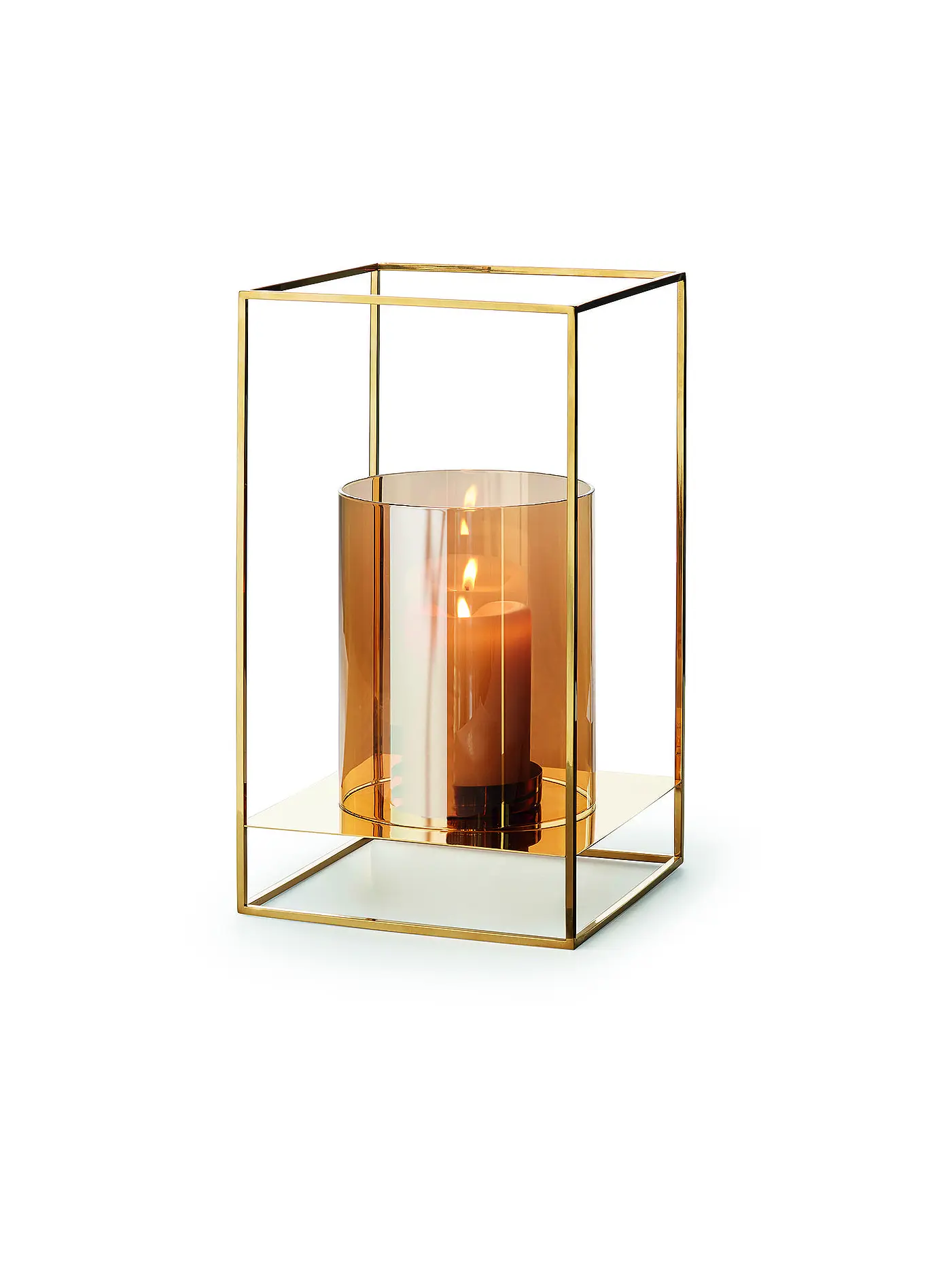 PHILIPPI | Windlicht KATHLEEN 30x20cm Glas / Gold | gold