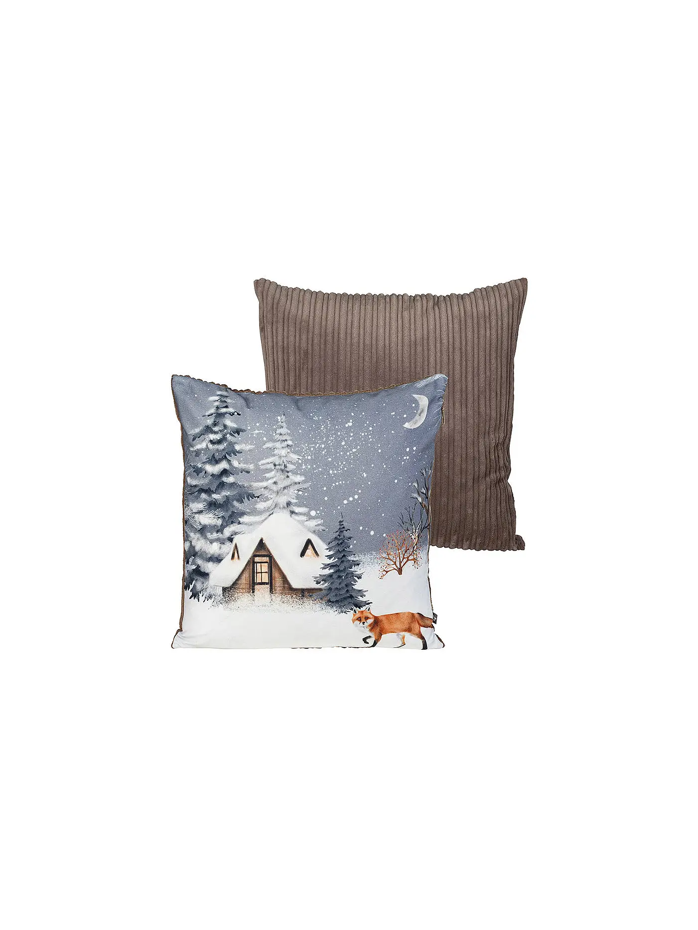 PICHLER | Kissenhülle Moonlight 45x45cm Grey Fuchs | hellgrau