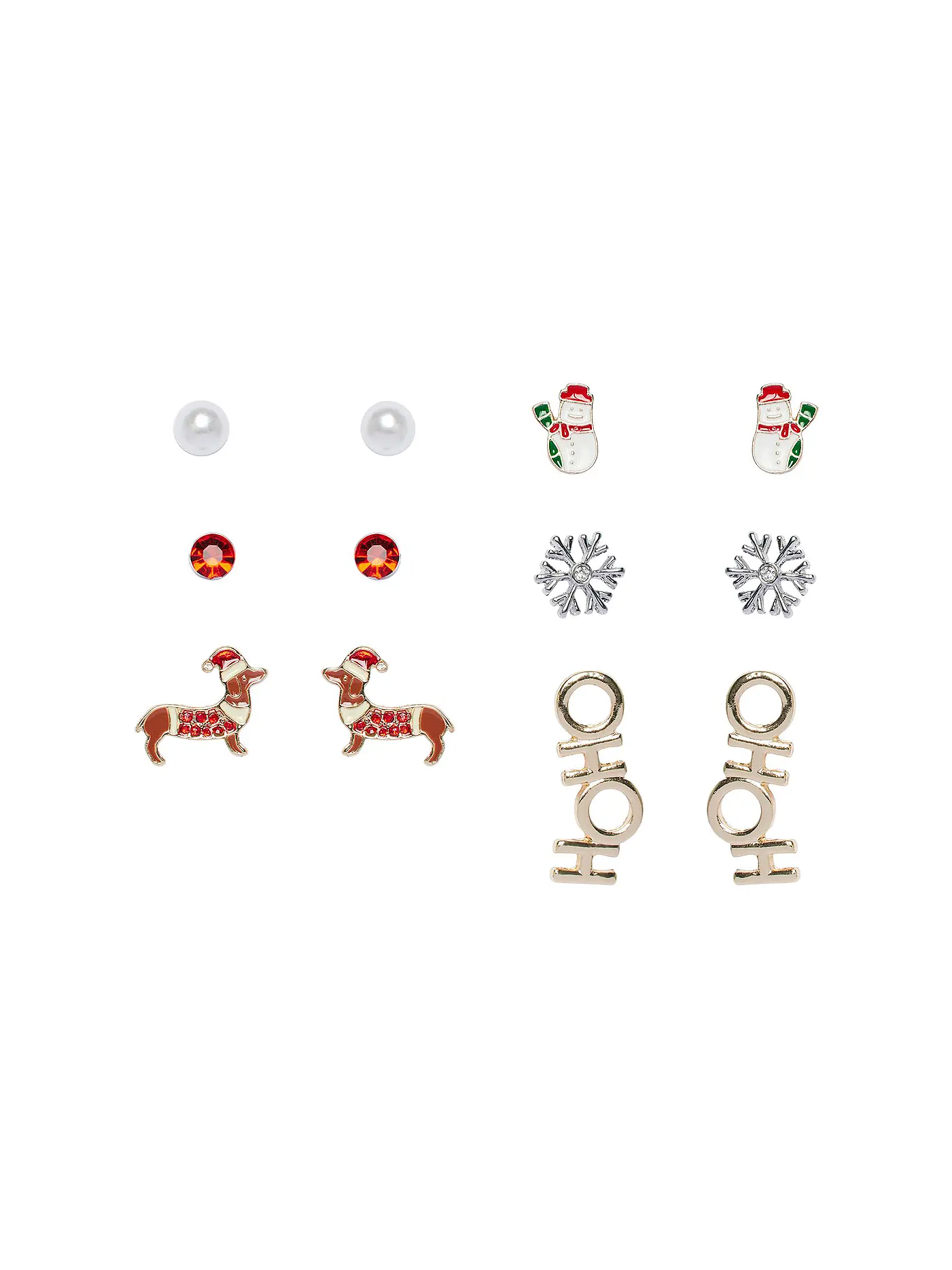 PIECES | Ohrringe PCJUMIA X-MAS 6er Pkg. | bunt