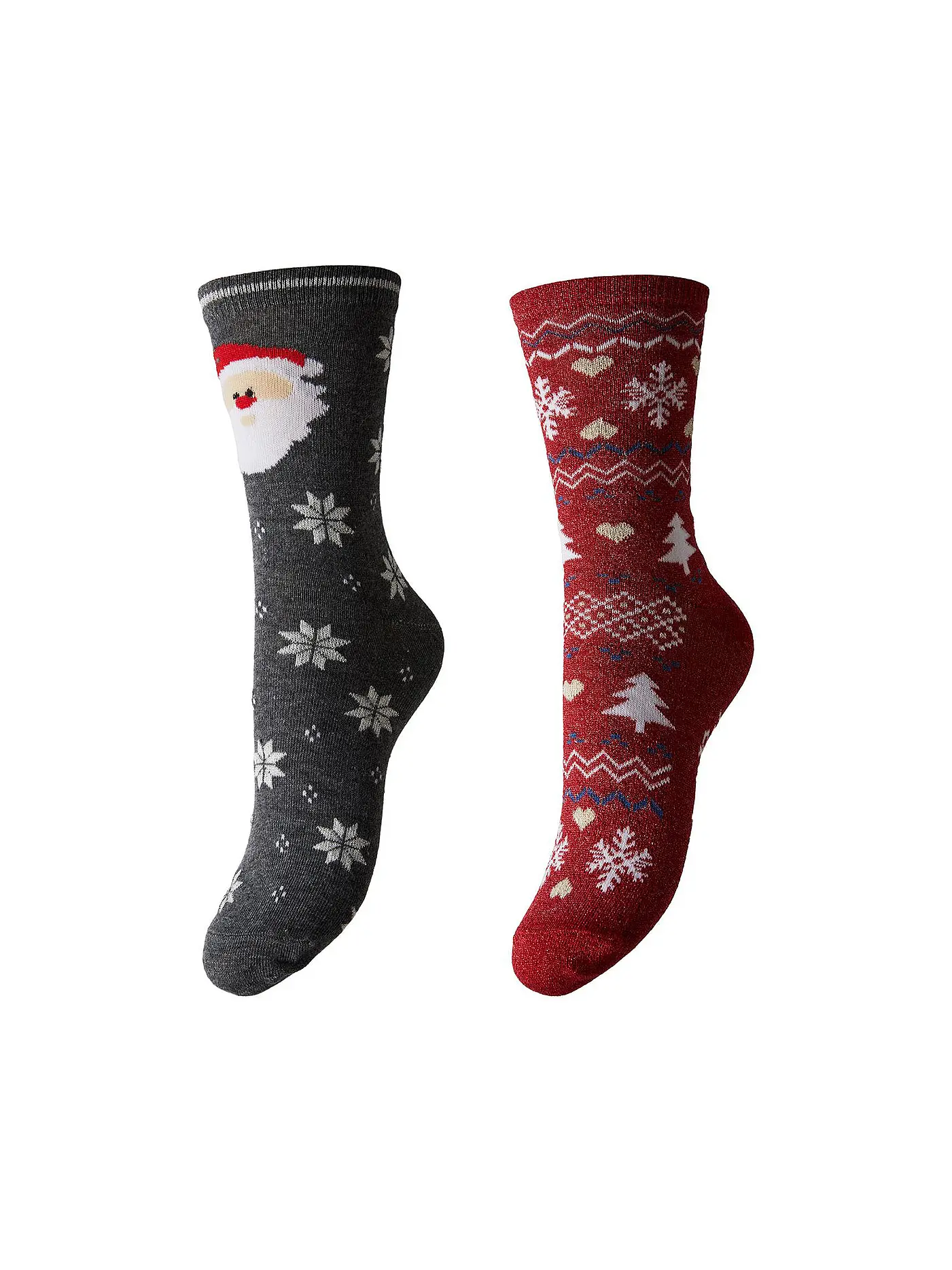 PIECES | Socken Geschenkebox 2er Pkg PCJIA medium grey melange  | grau