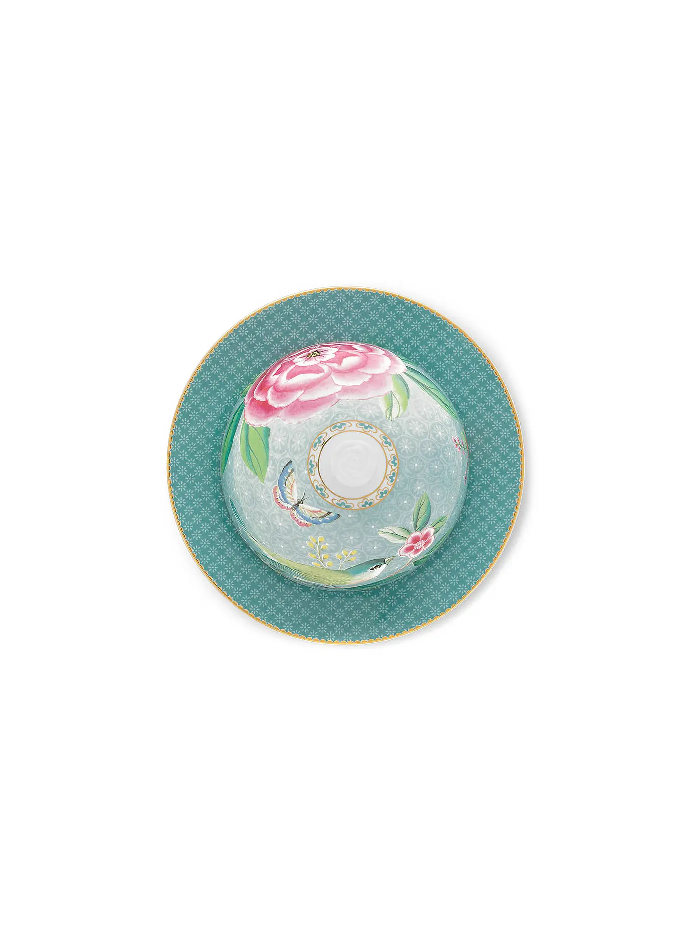 PIP STUDIO | Butterdose rund BLUSHING BIRDS 17x8cm Blau  | hellblau